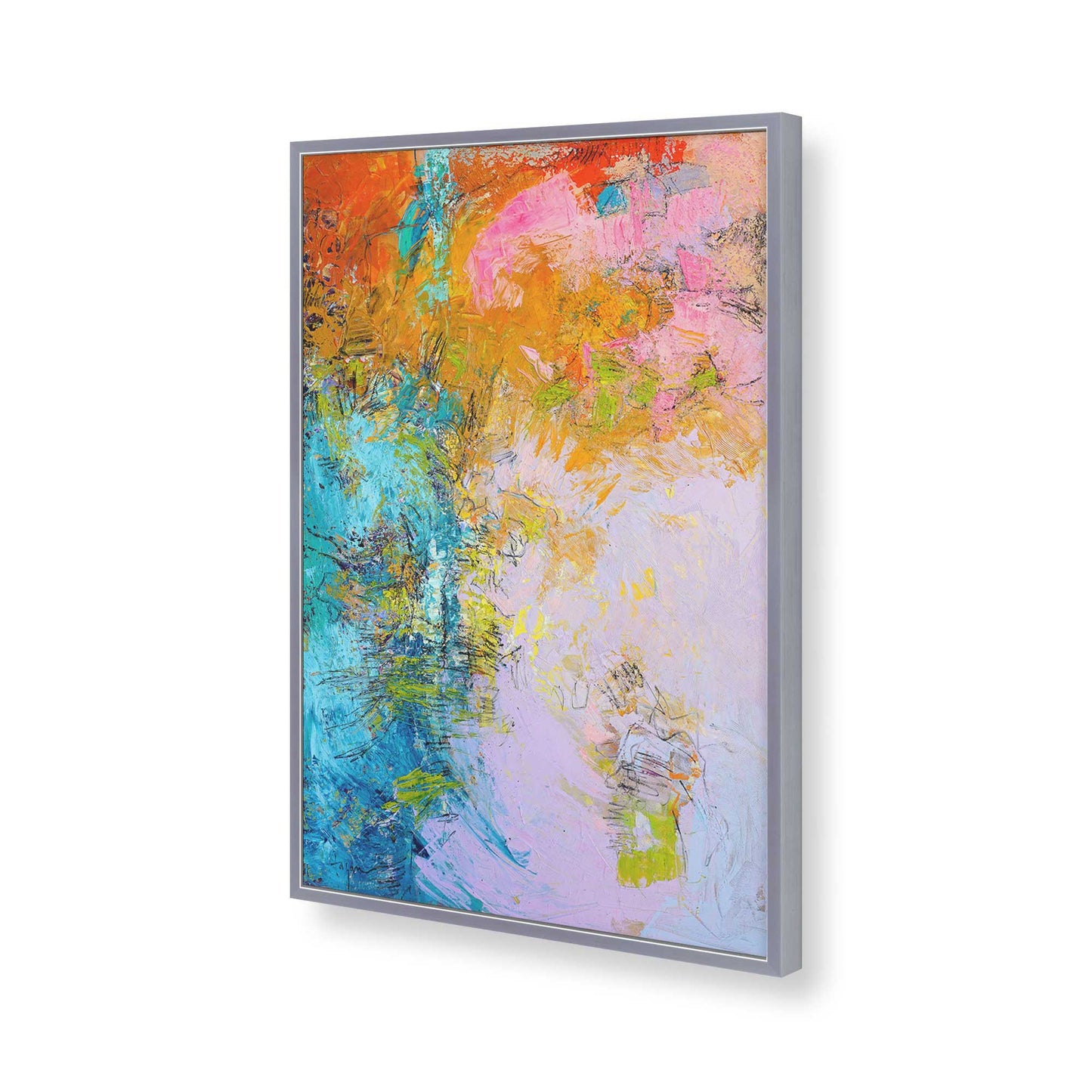 [Color:Polished Chrome], Picture of art in a Polished Chrome frame of the corner