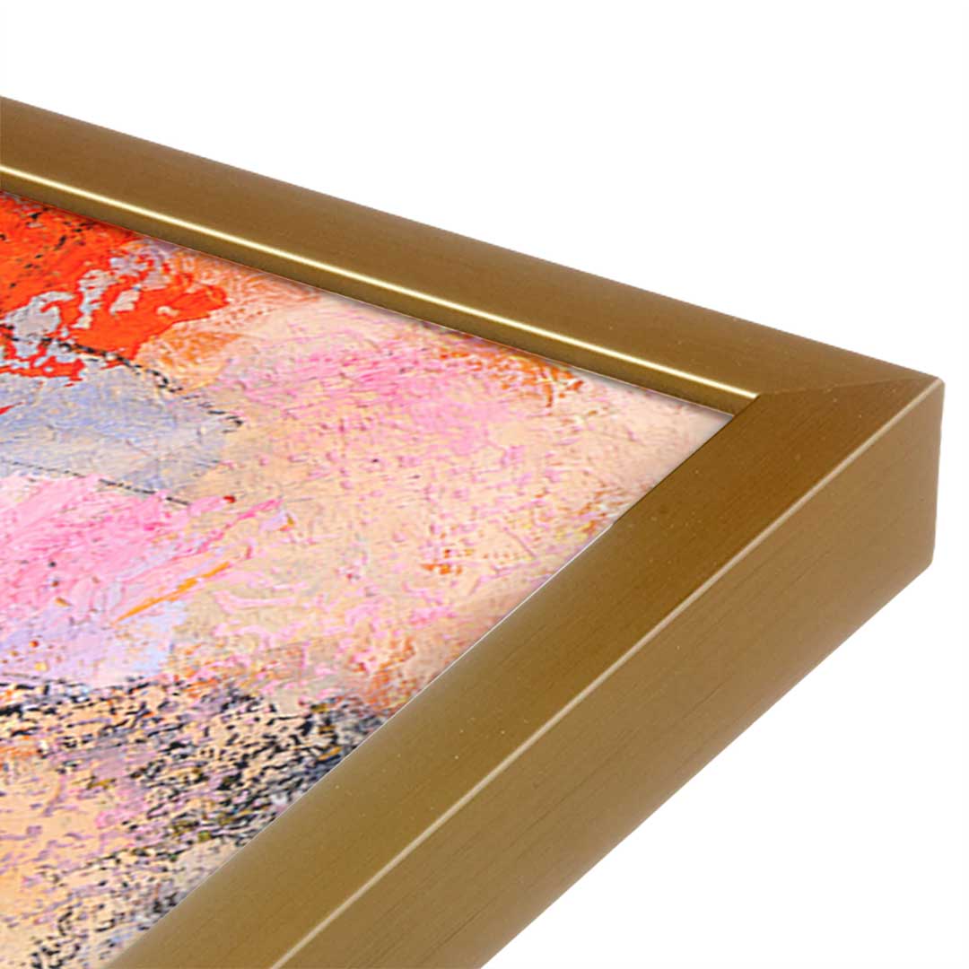 [Color:Polished Gold], Picture of art in a Polished Gold frame at an angle