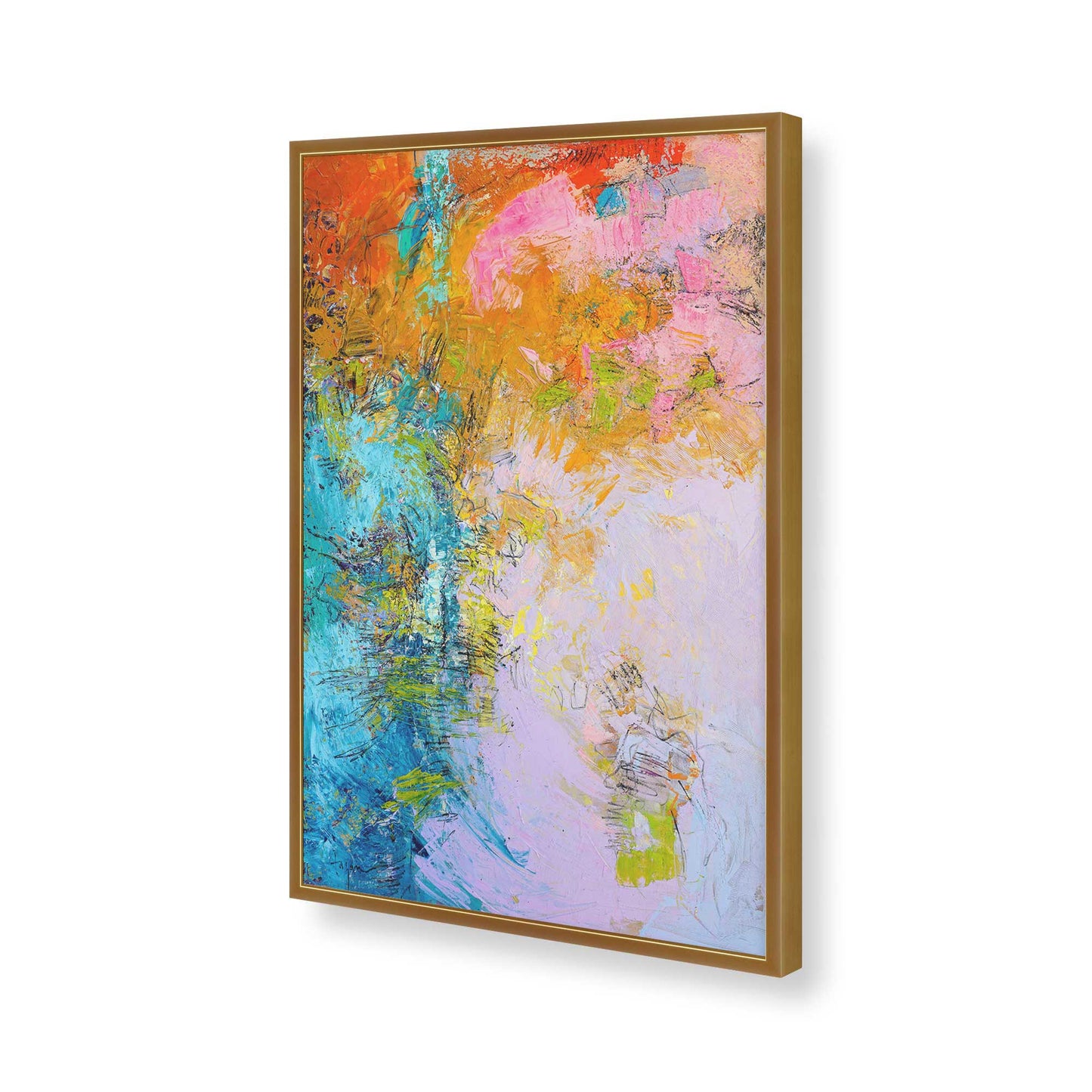 [Color:Polished Gold], Picture of art in a Polished Gold frame of the corner