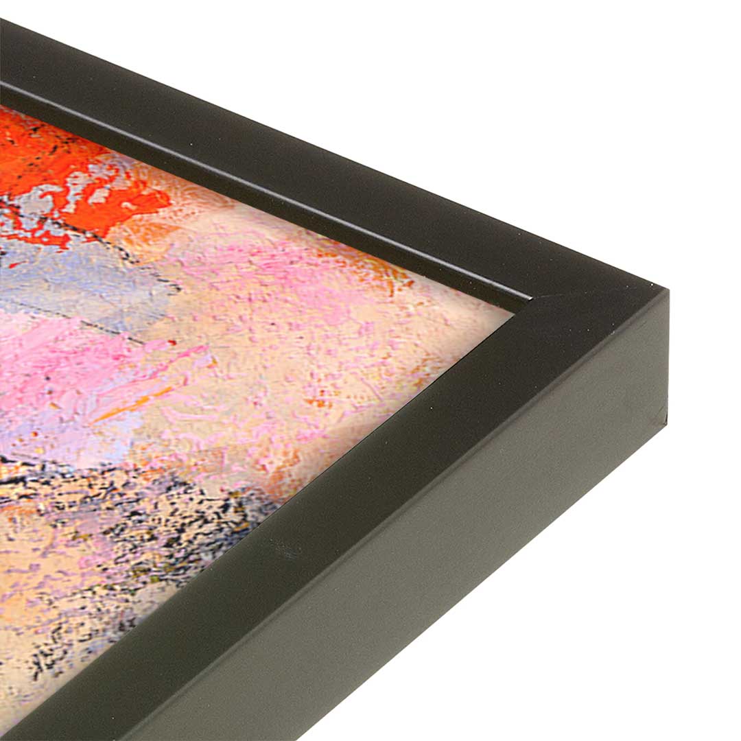 [Color:Satin Black], Picture of art in a Satin Black frame at an angle