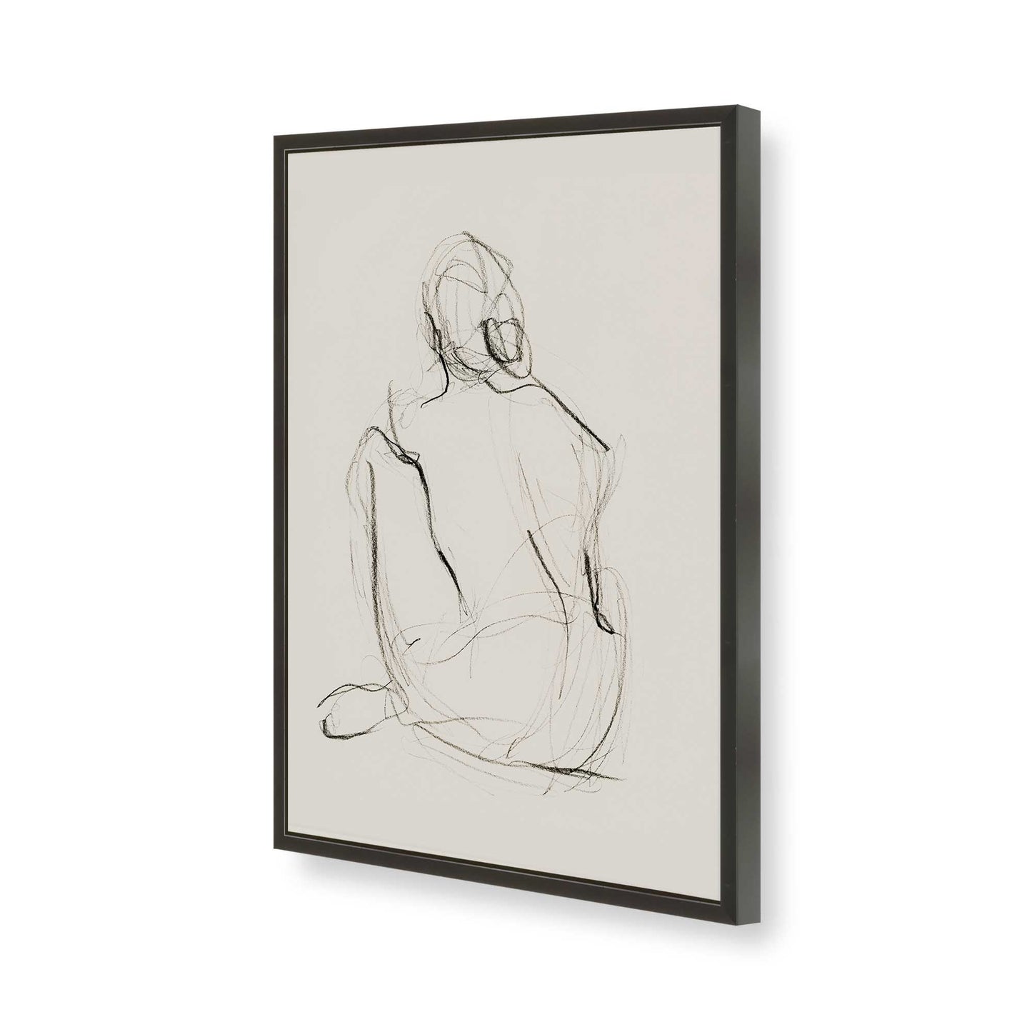 [Color:Satin Black], Picture of art in a Satin Black frame of the corner