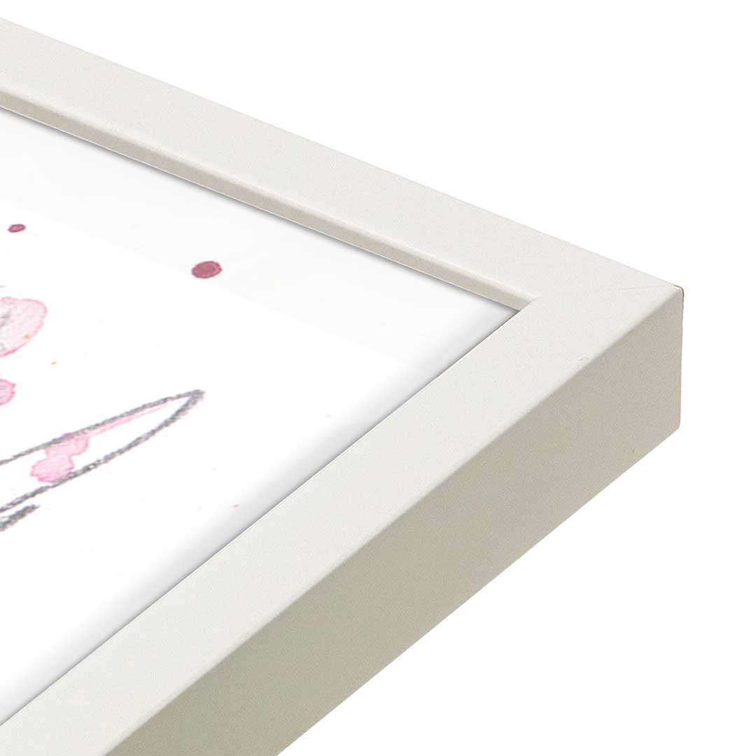 [Color:Opaque White], Picture of art in a Opaque White frame at an angle