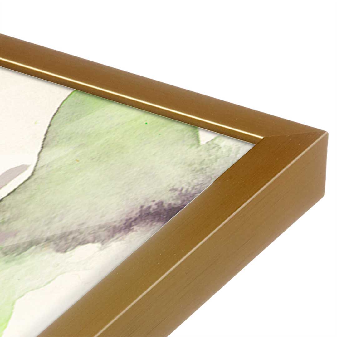 [Color:Polished Gold], Picture of art in a Polished Gold frame at an angle