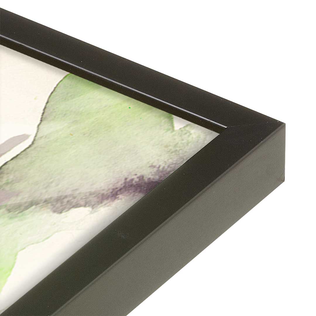 [Color:Satin Black], Picture of art in a Satin Black frame at an angle
