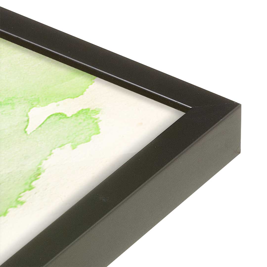 [Color:Satin Black], Picture of art in a Satin Black frame at an angle
