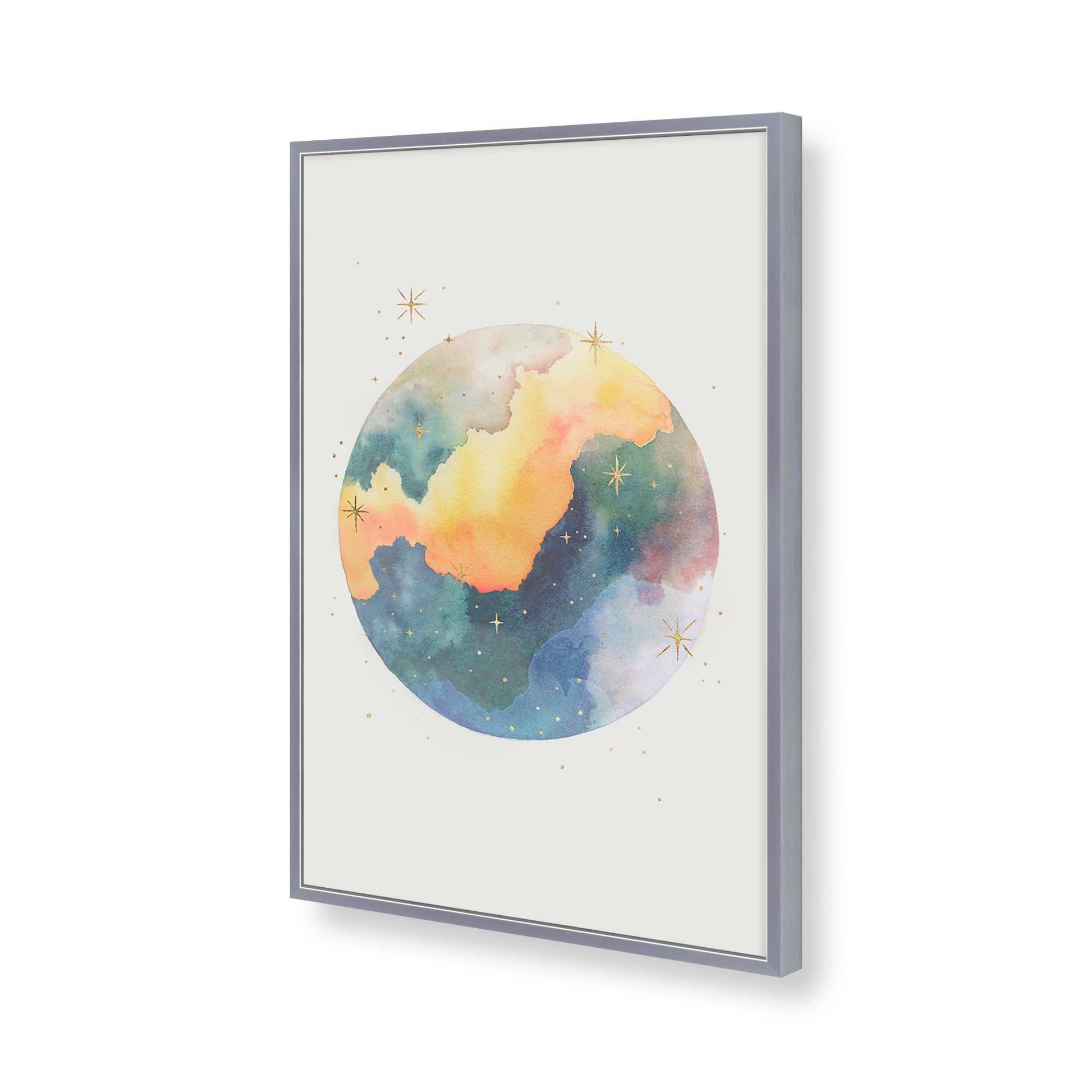 [Color:Polished Chrome], Picture of art in a Polished Chrome frame of the corner