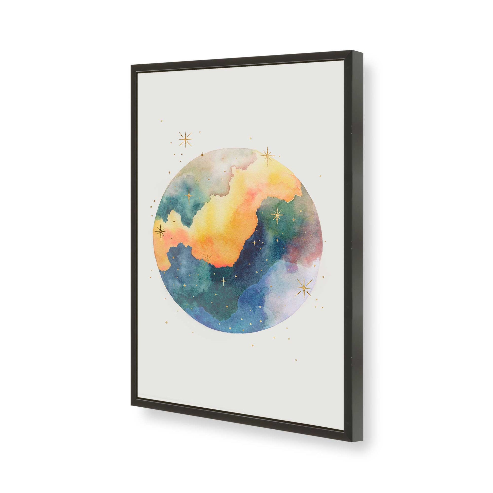 [Color:Satin Black], Picture of art in a Satin Black frame of the corner