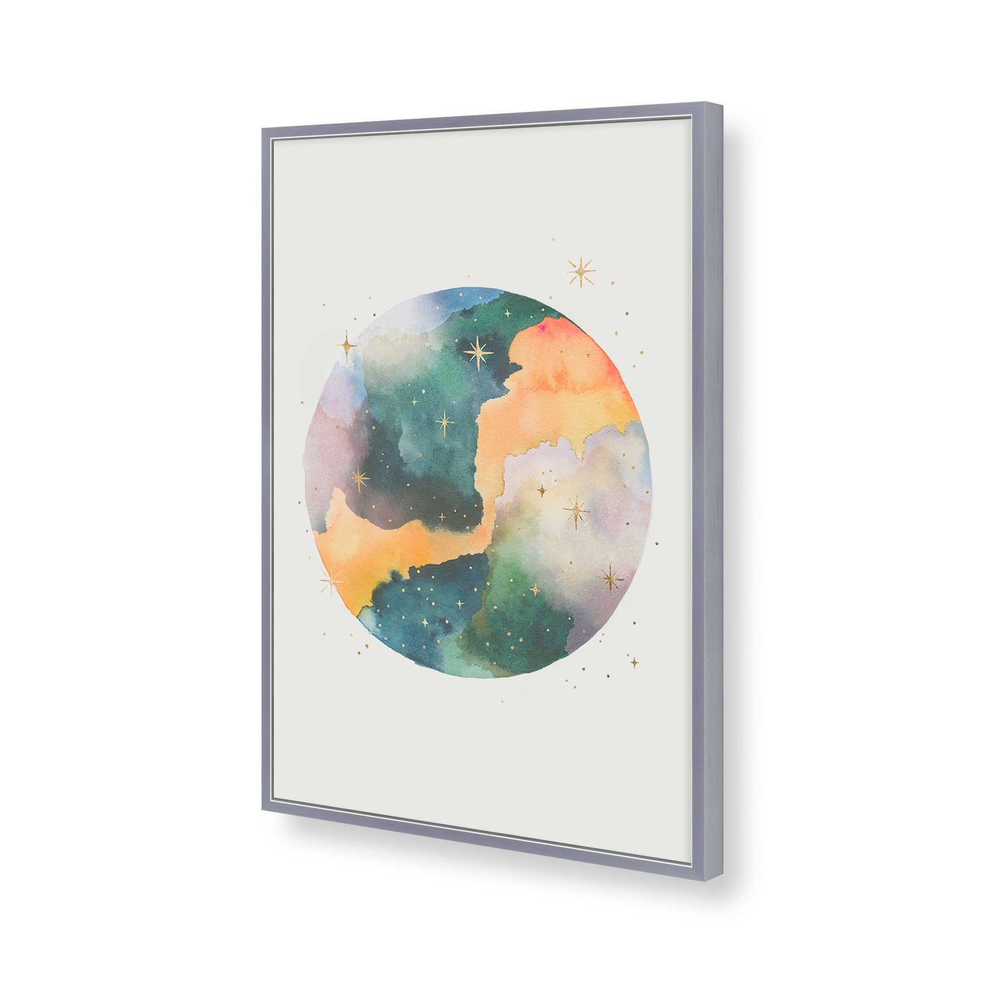 [Color:Polished Chrome], Picture of art in a Polished Chrome frame of the corner