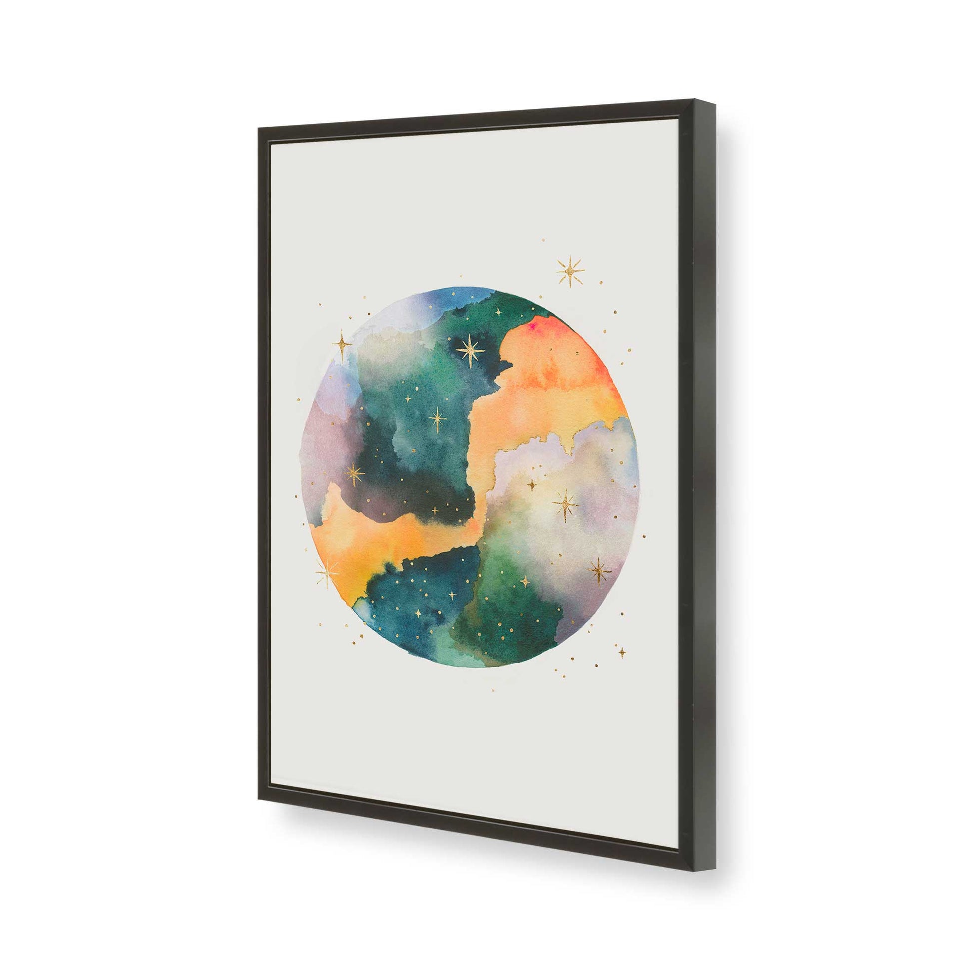 [Color:Satin Black], Picture of art in a Satin Black frame of the corner