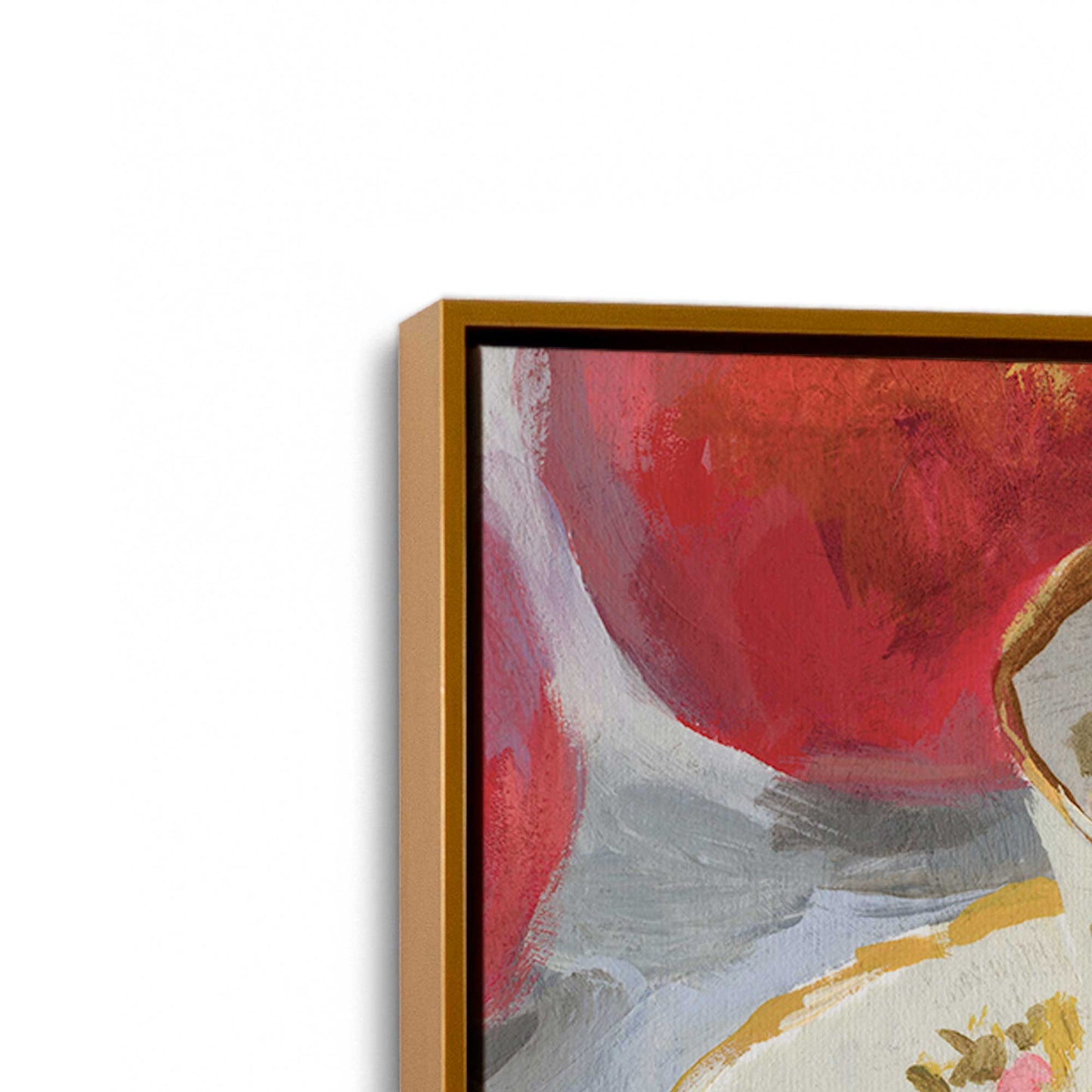 [Color:Polished Gold], Picture of art in a Polished Gold frame at an angle