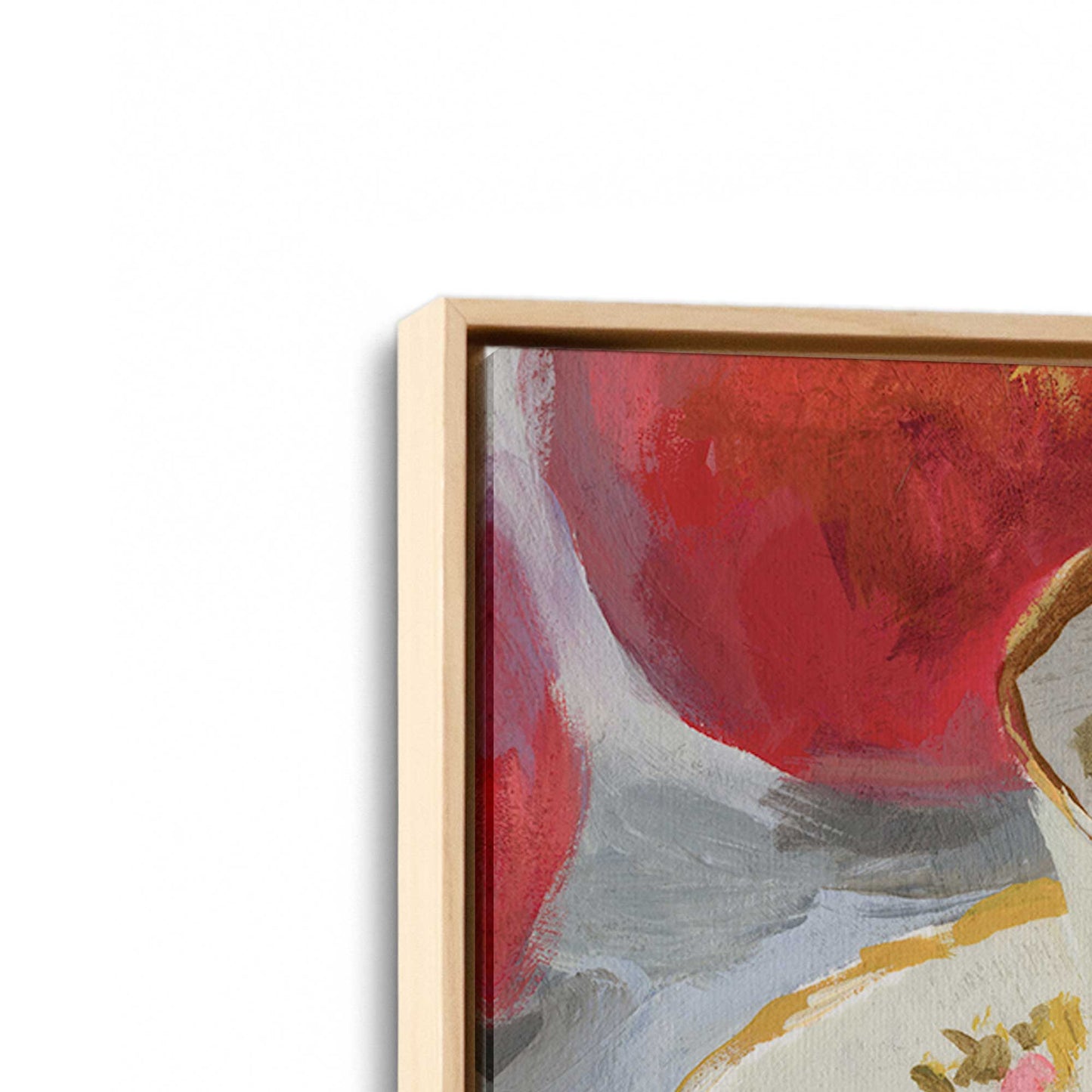 [Color:American Maple], Picture of art in a American Maple frame at an angle