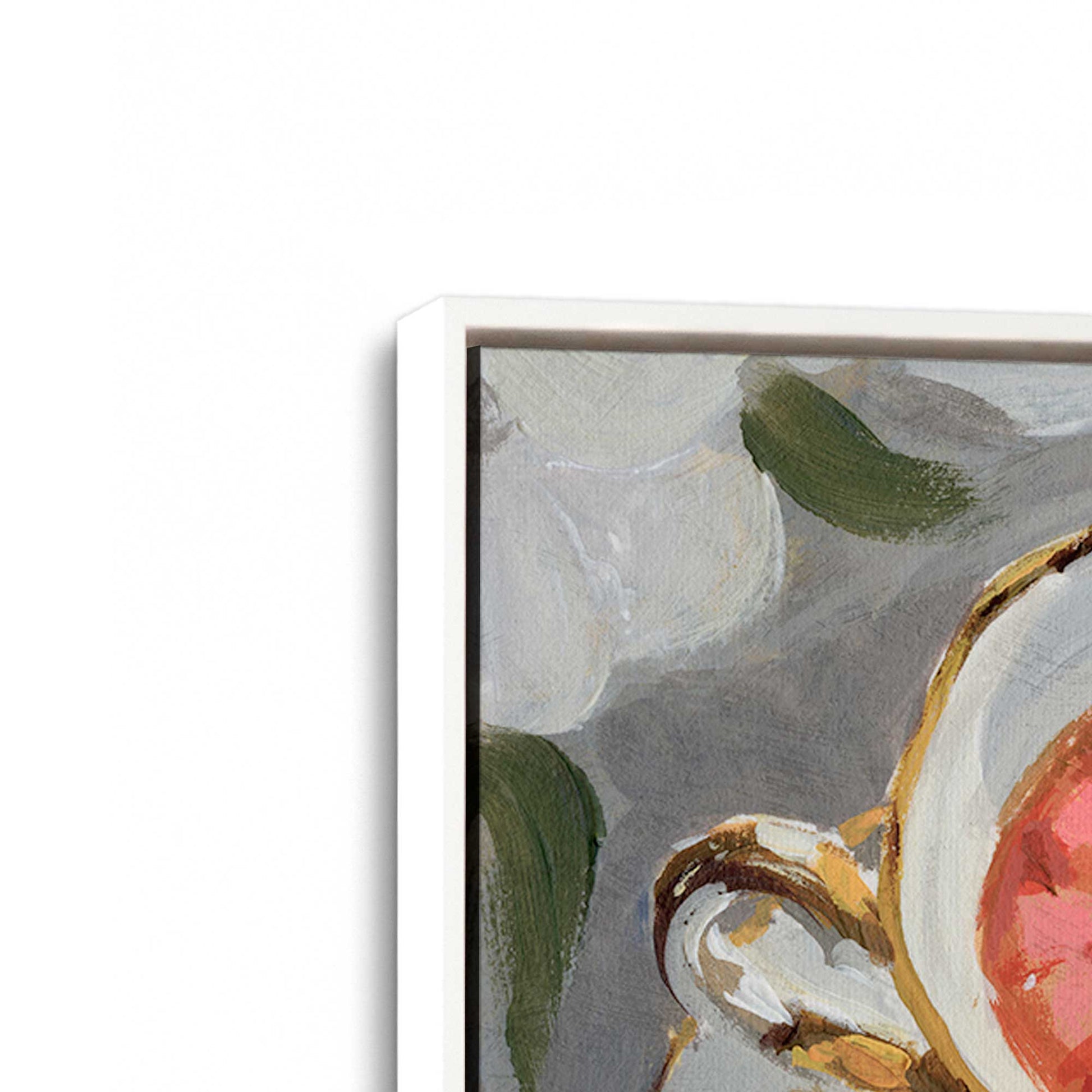 [Color:Opaque White], Picture of art in a White frame at an angle