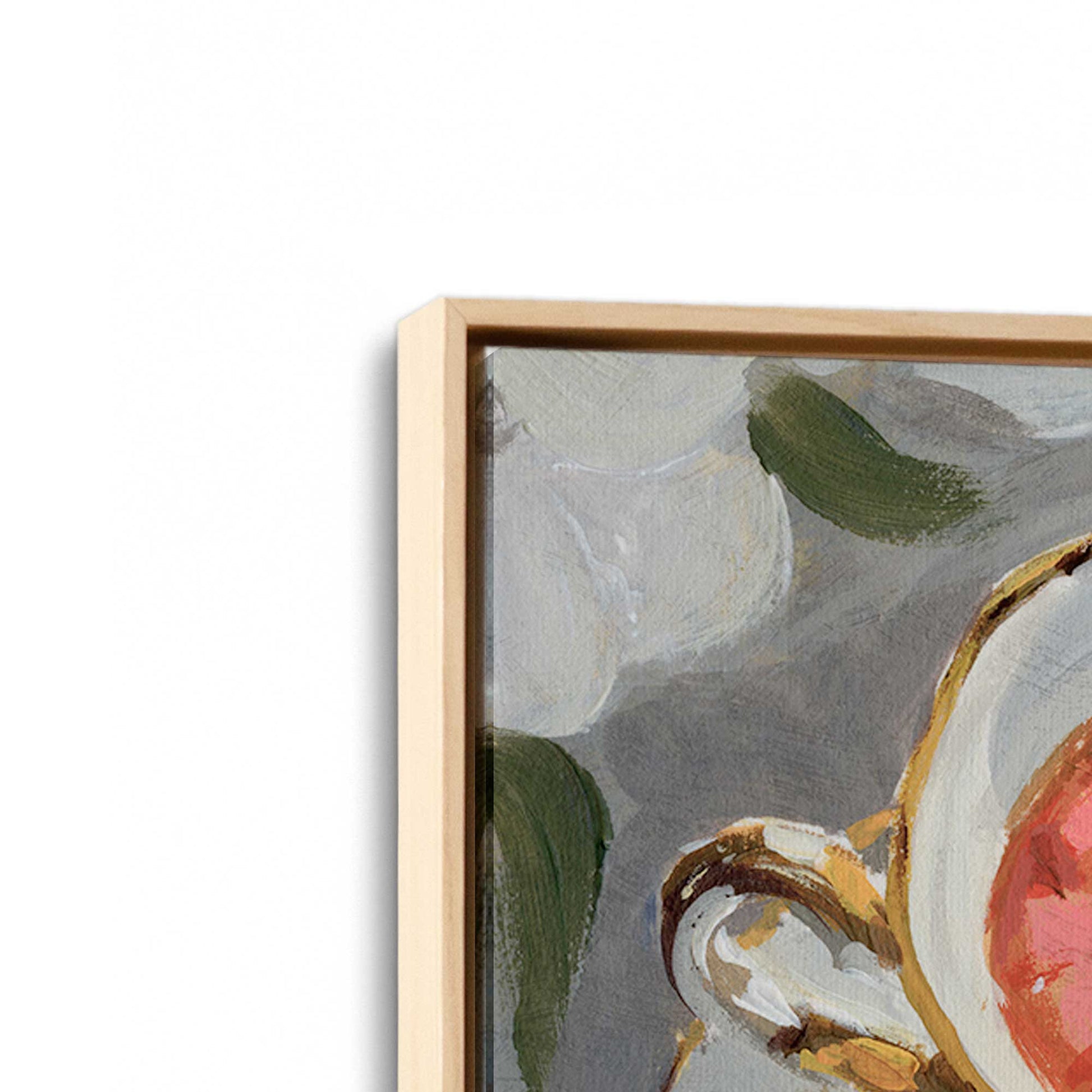 [Color:American Maple], Picture of art in a American Maple frame at an angle