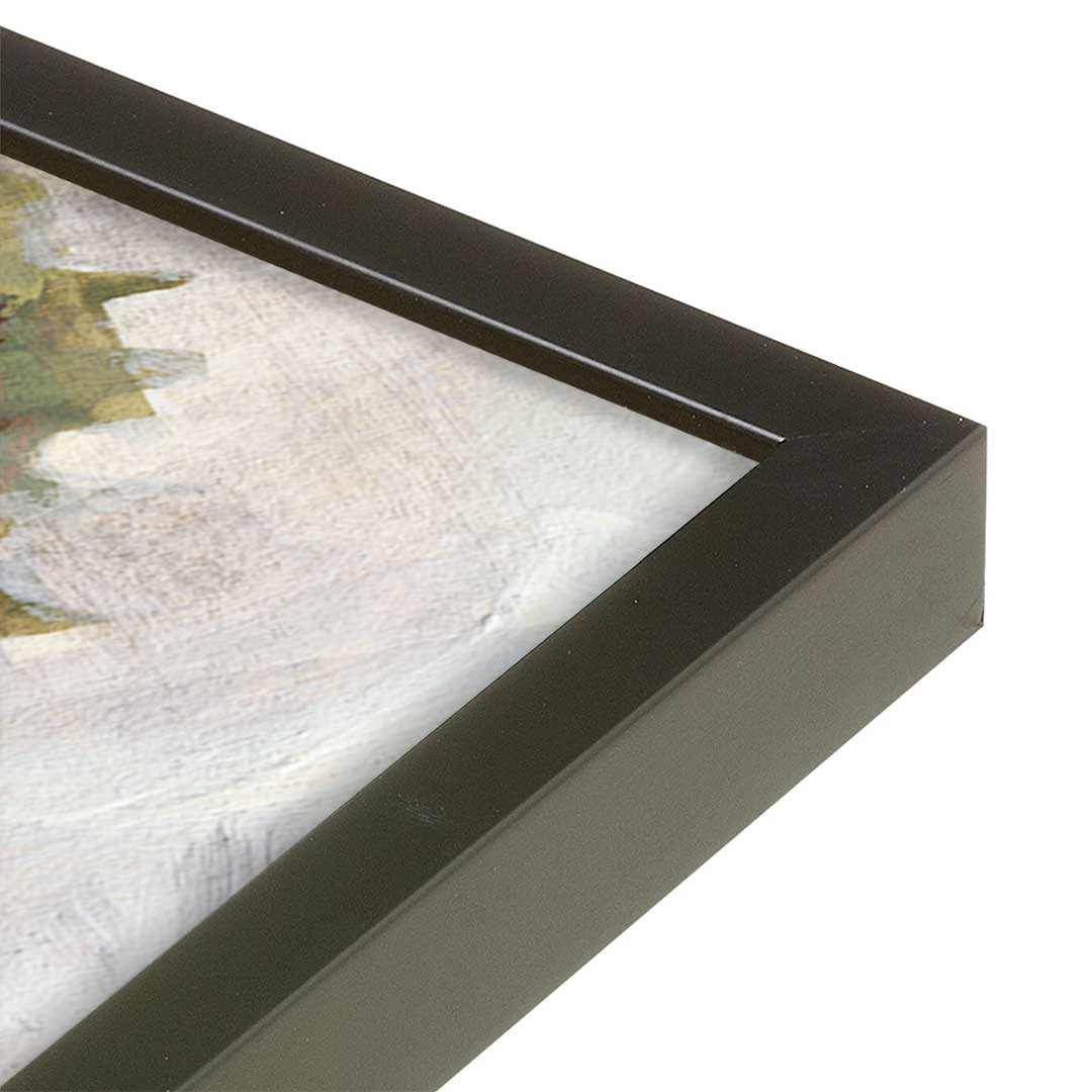 [Color:Satin Black], Picture of art in a Satin Black frame at an angle