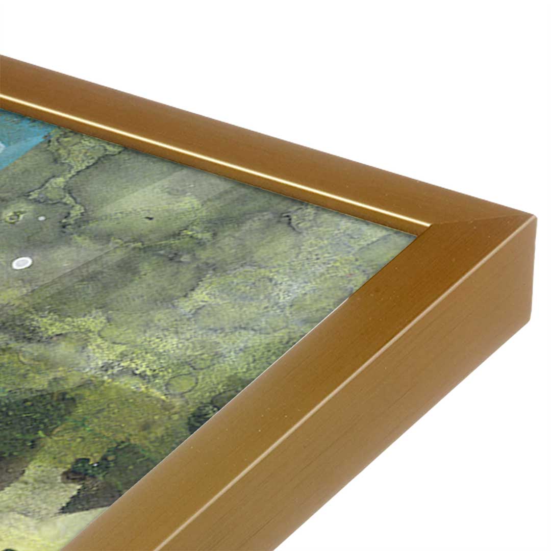 [Color:Polished Gold], Picture of art in a Polished Gold frame at an angle