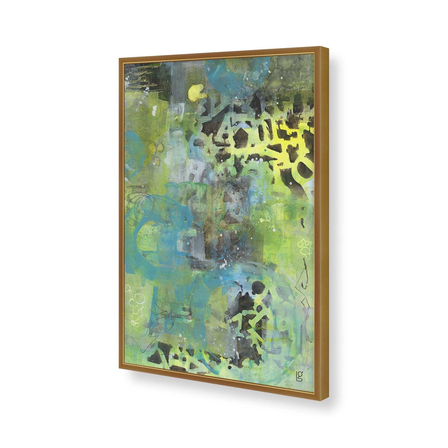 [Color:Polished Gold], Picture of art in a Polished Gold frame of the corner