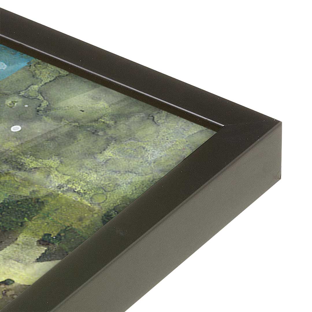 [Color:Satin Black], Picture of art in a Satin Black frame at an angle