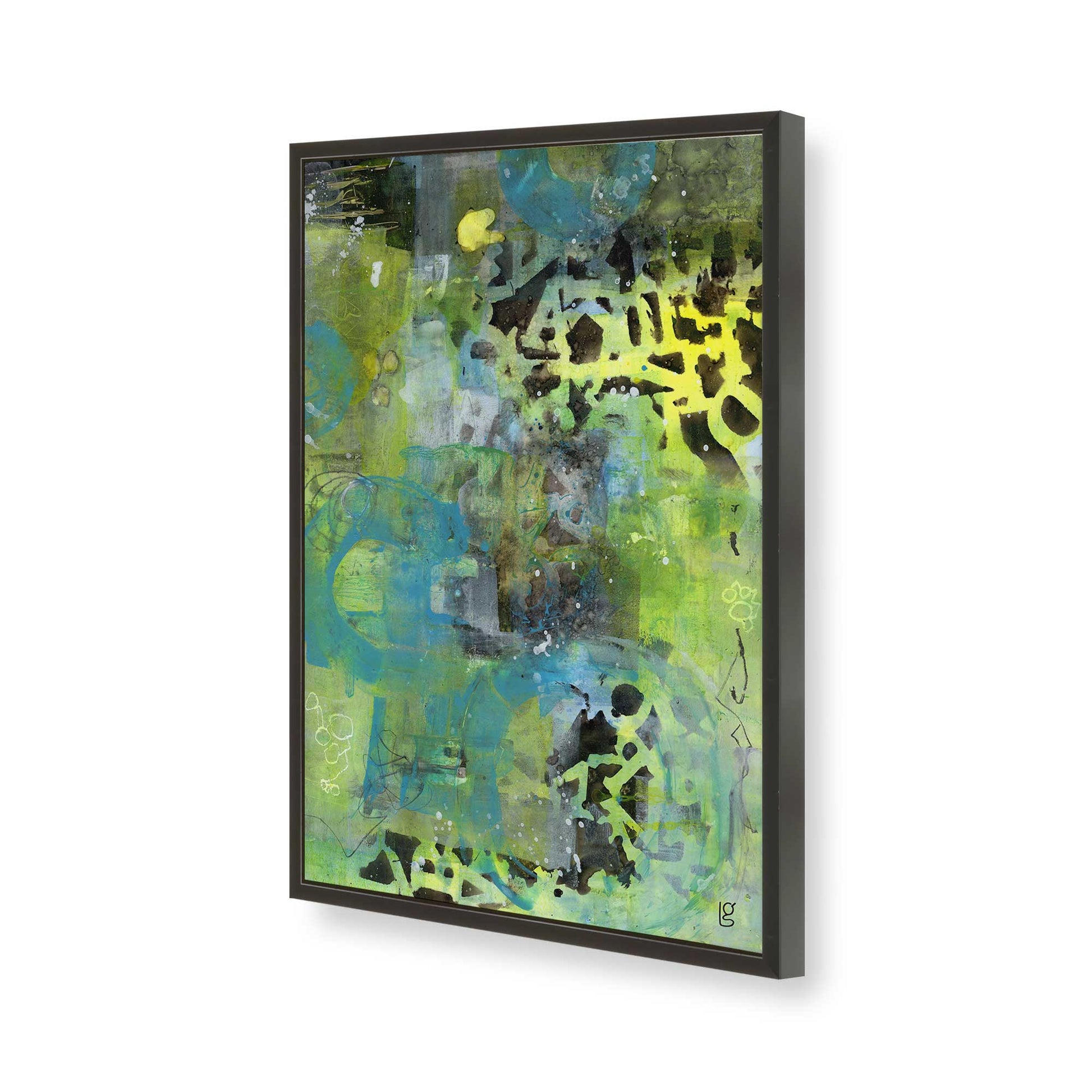 [Color:Satin Black], Picture of art in a Satin Black frame of the corner