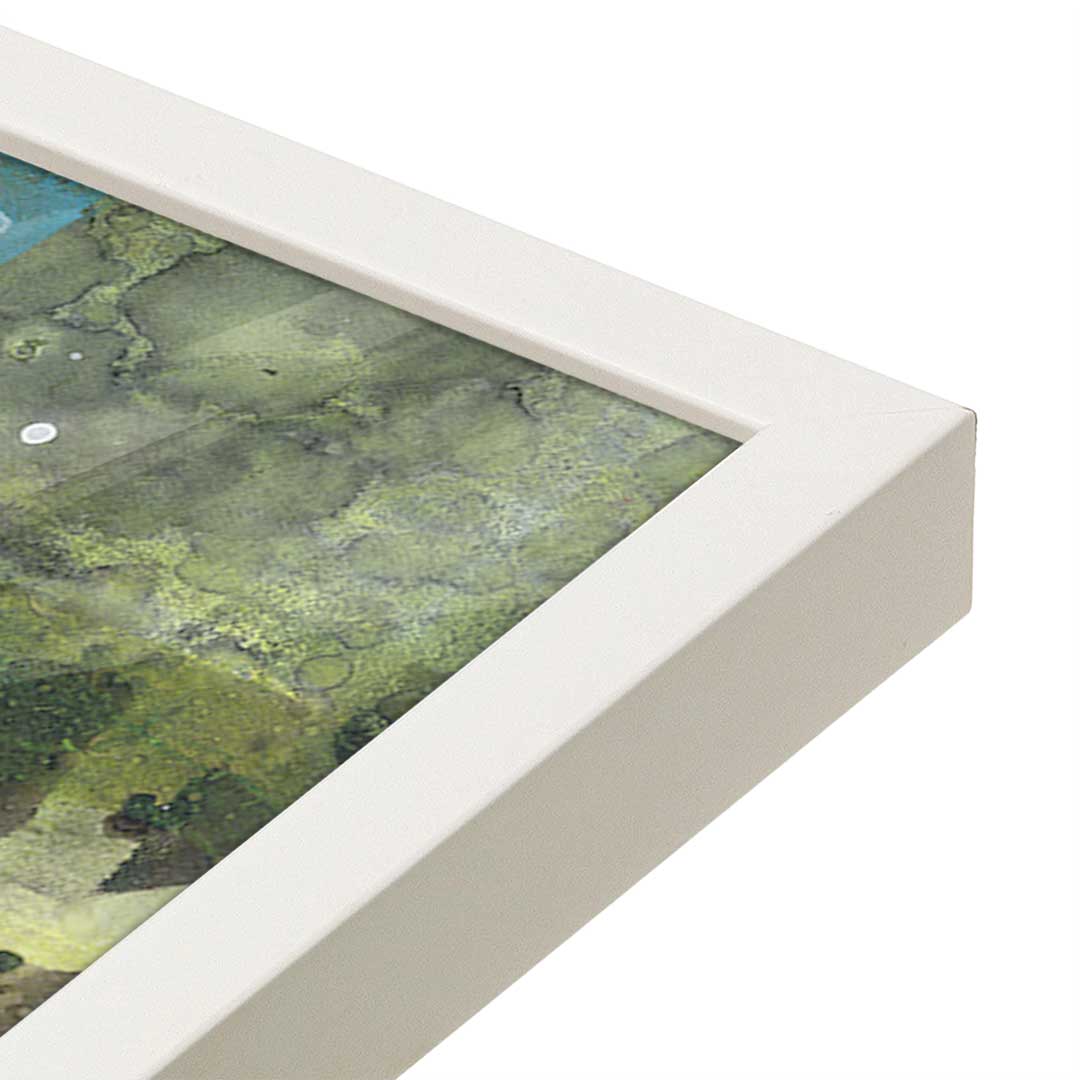 [Color:Opaque White], Picture of art in a Opaque White frame at an angle