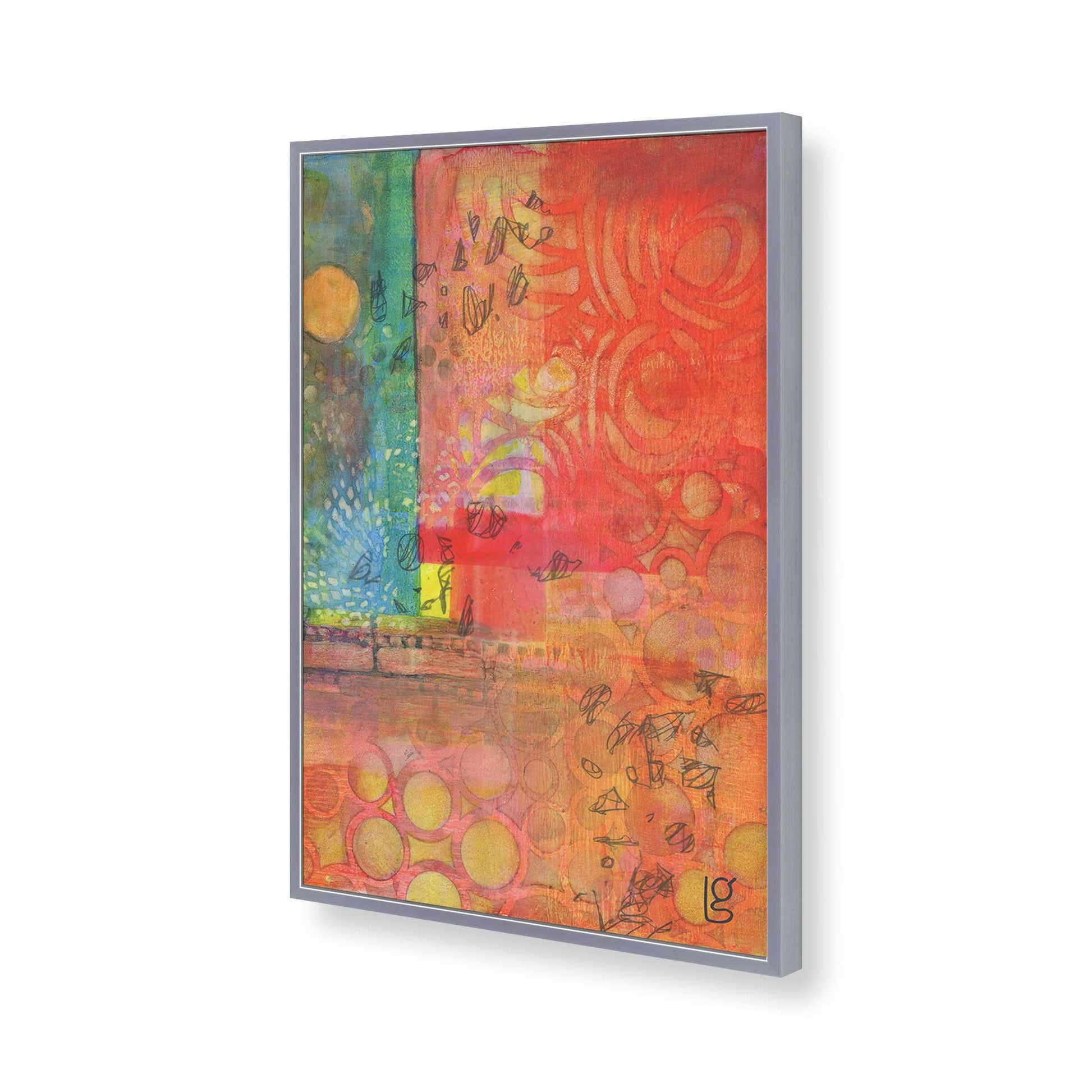 [Color:Polished Chrome], Picture of art in a Polished Chrome frame of the corner