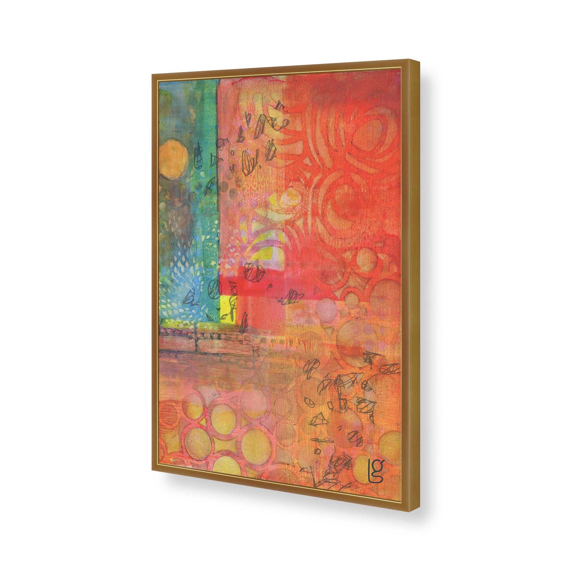 [Color:Polished Gold], Picture of art in a Polished Gold frame of the corner