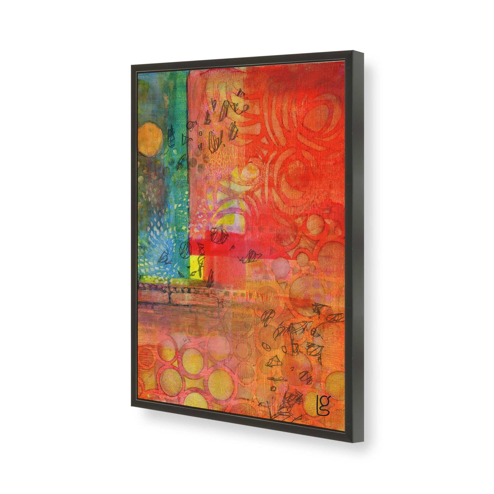 [Color:Satin Black], Picture of art in a Satin Black frame of the corner