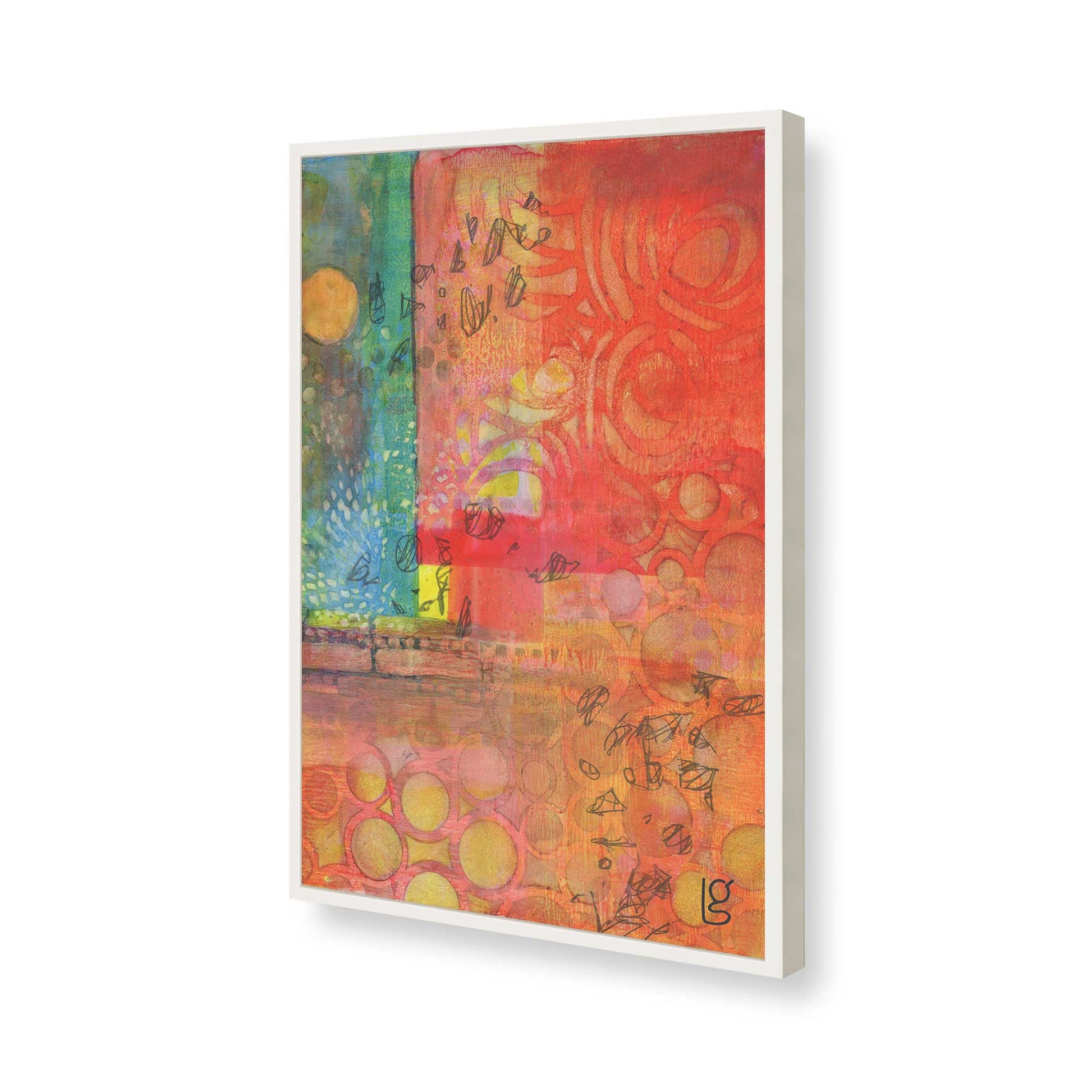 [Color:Opaque White], Picture of art in a Opaque White frame of the corner