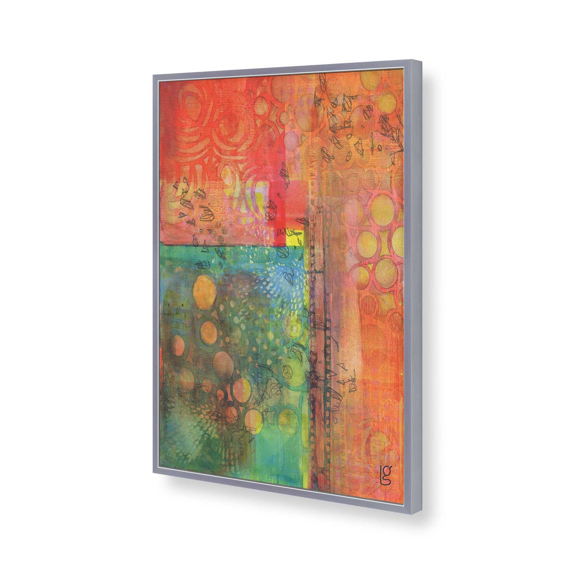 [Color:Polished Chrome], Picture of art in a Polished Chrome frame of the corner