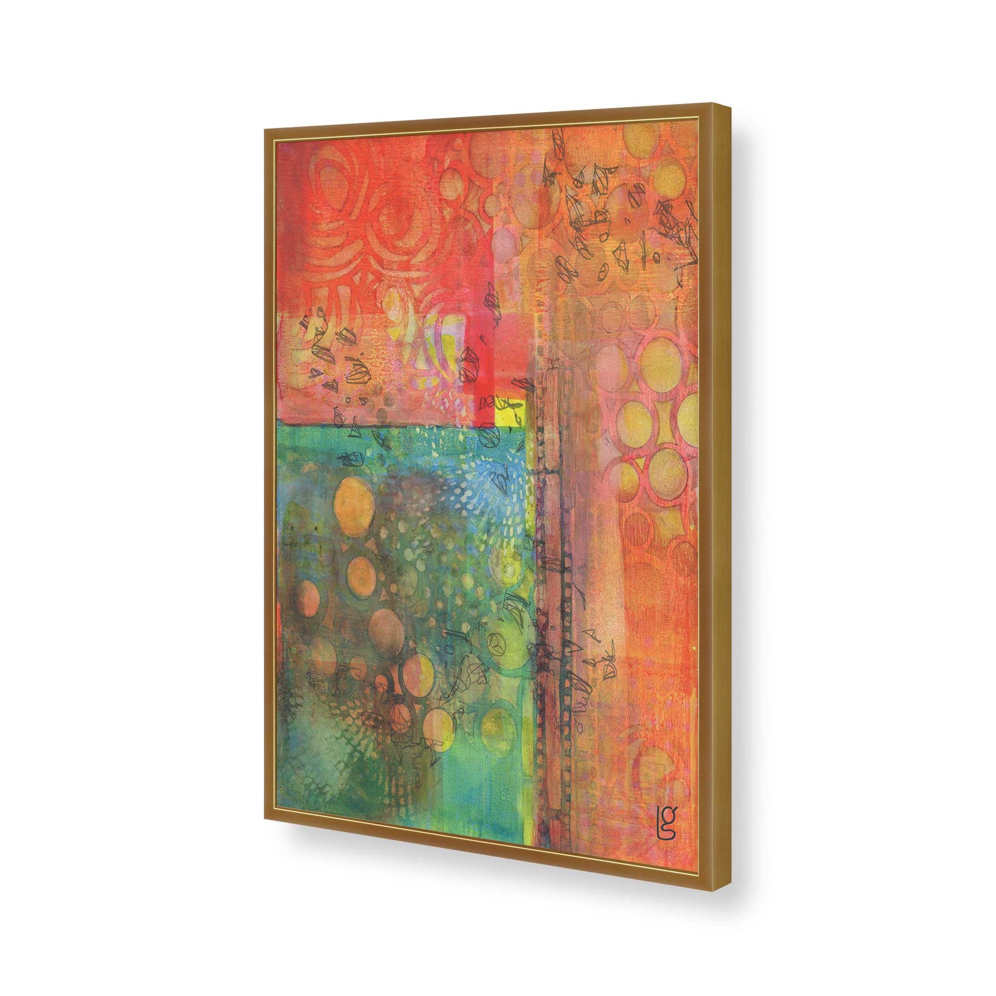 [Color:Polished Gold], Picture of art in a Polished Gold frame of the corner