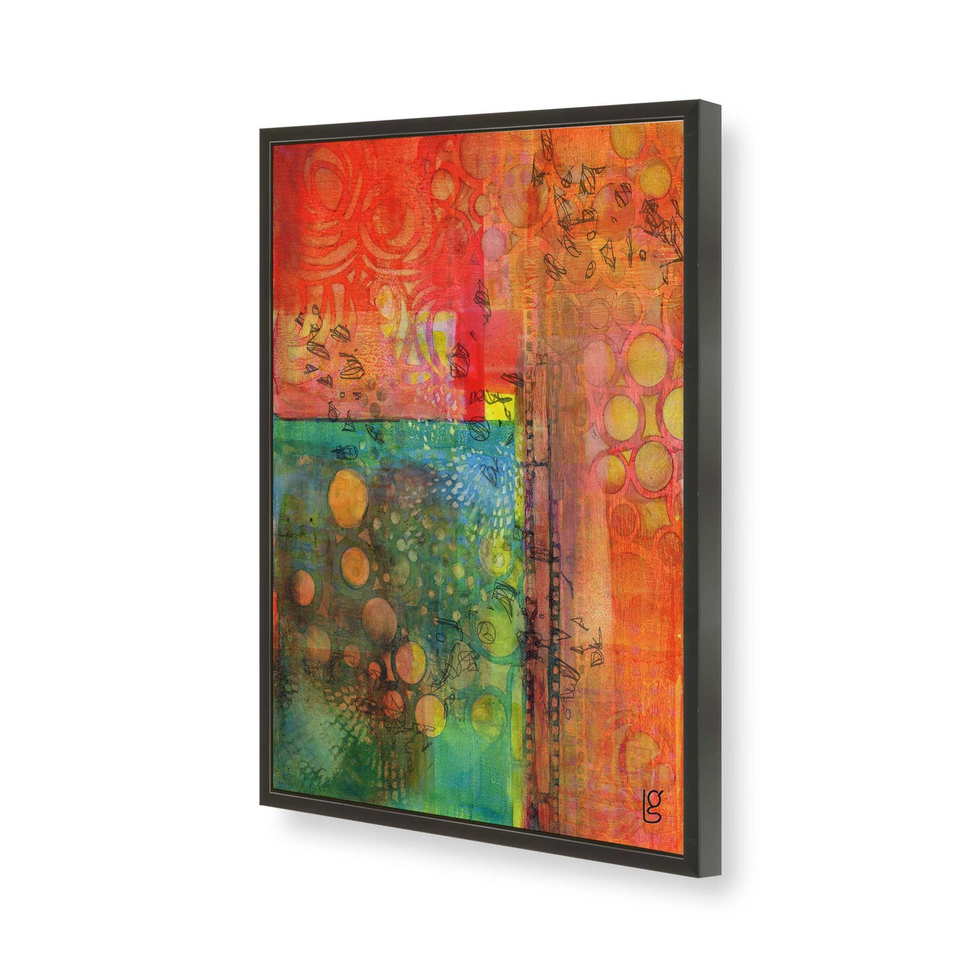 [Color:Satin Black], Picture of art in a Satin Black frame of the corner