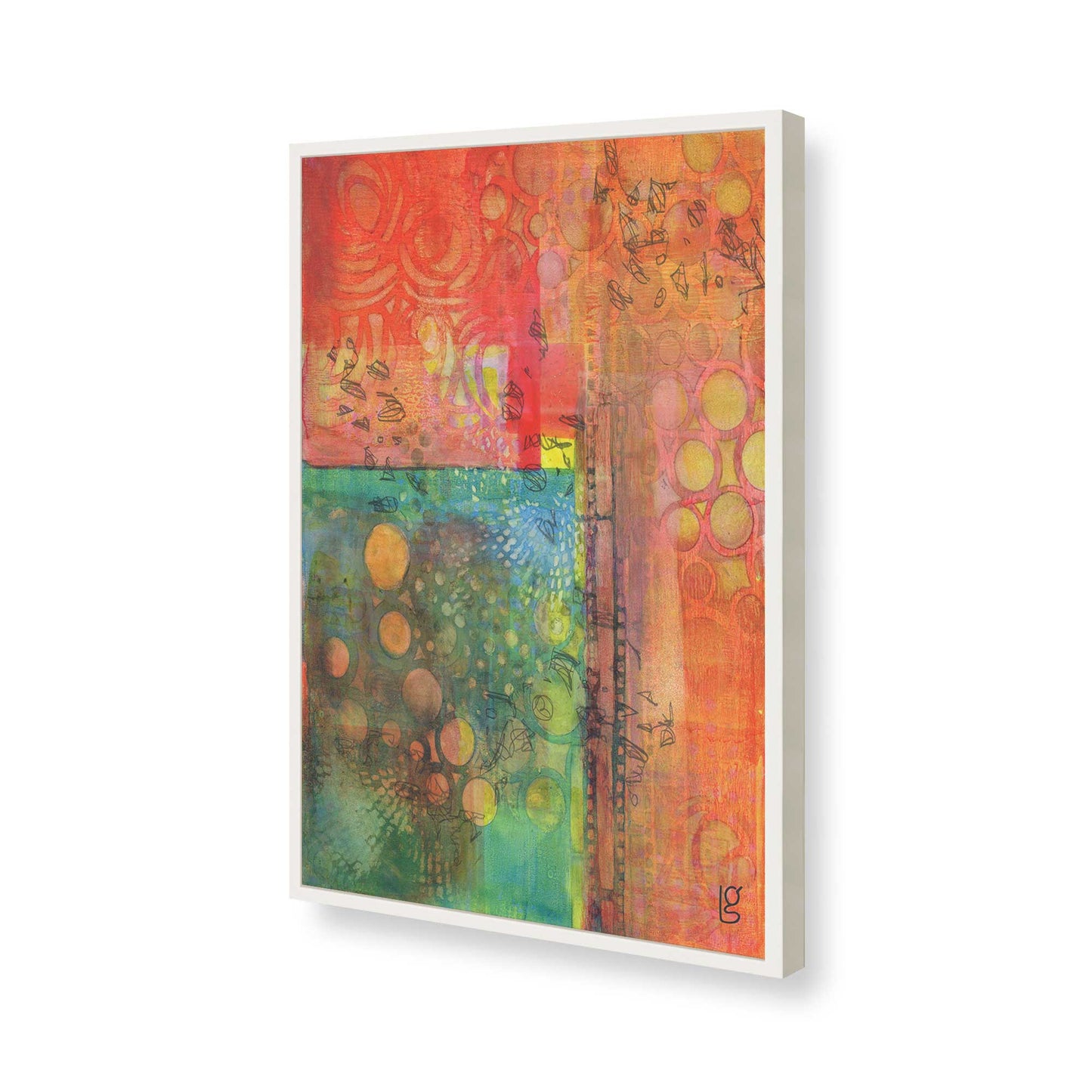 [Color:Opaque White], Picture of art in a Opaque White frame of the corner