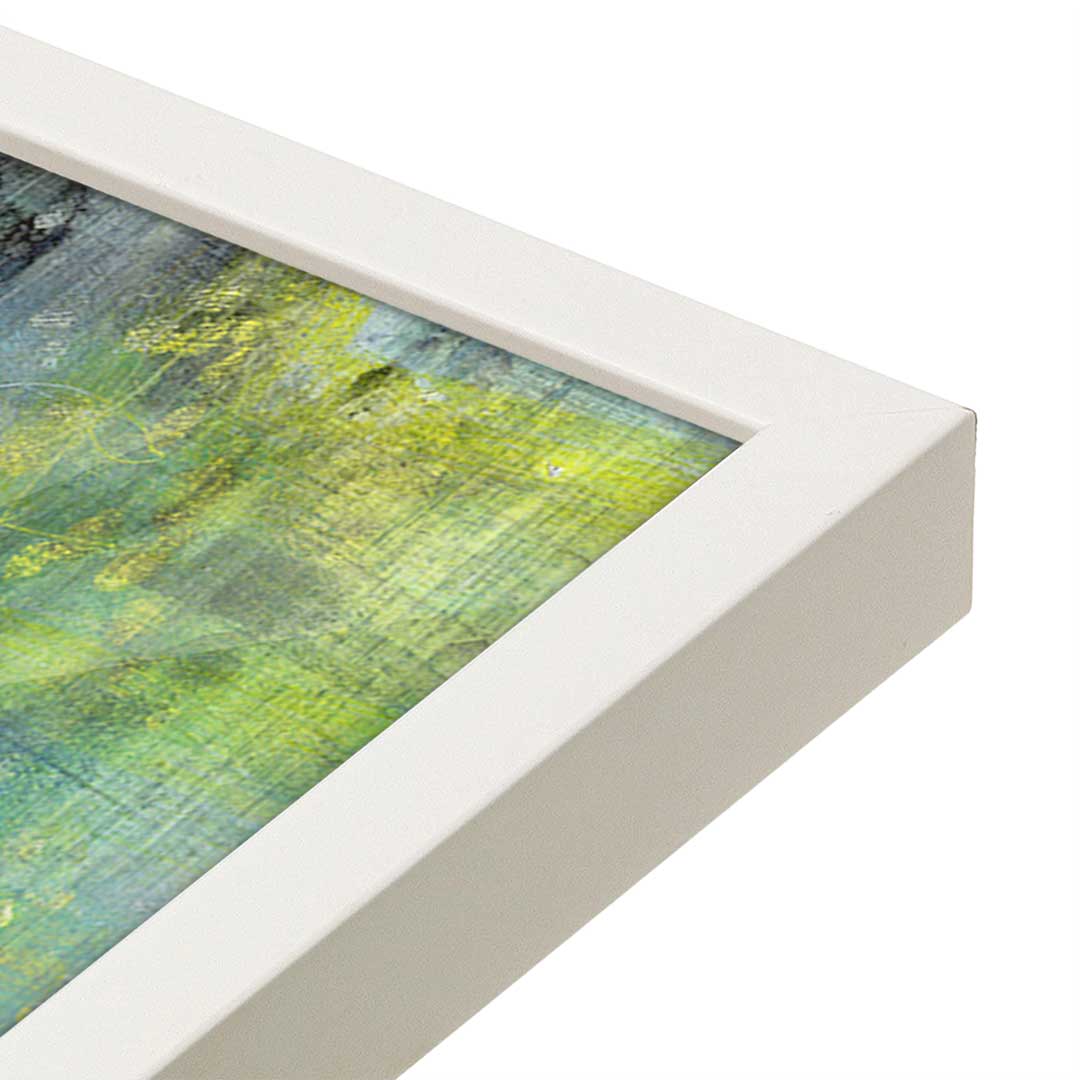 [Color:Opaque White], Picture of art in a Opaque White frame at an angle