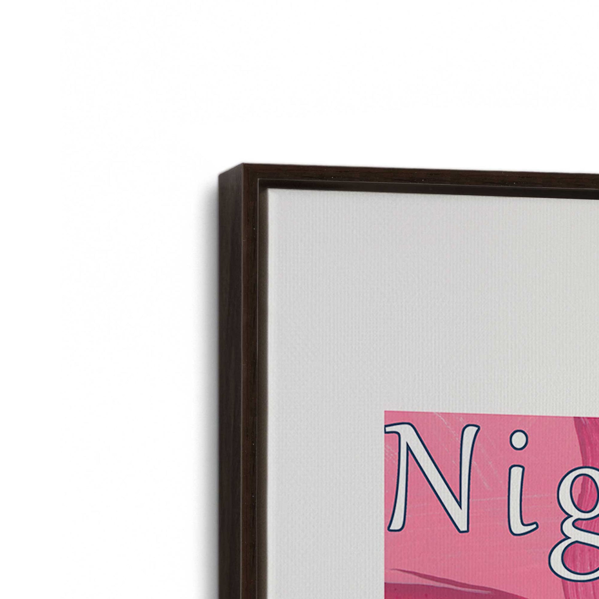 [Color:Espresso], Picture of art in a Espresso frame at an angle