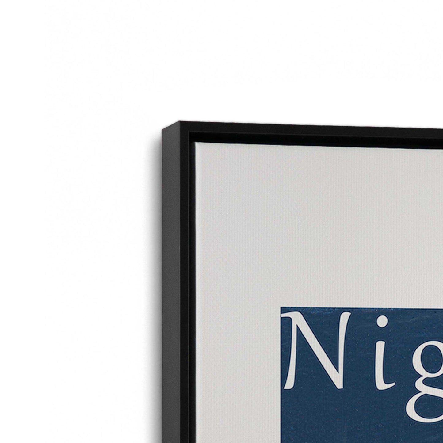 [Color:Satin Black], Picture of art in a Satin Black frame at an angle