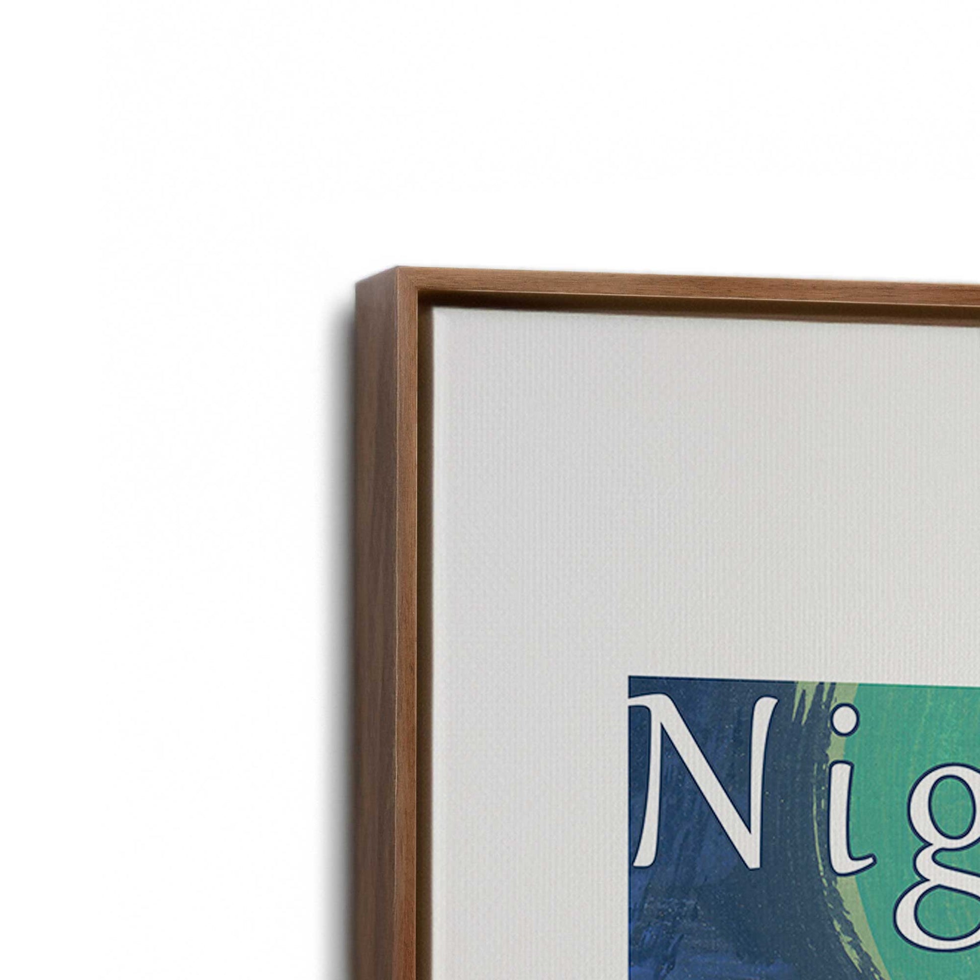 [Color:Walnut], Picture of art in a Walnut frame at an angle