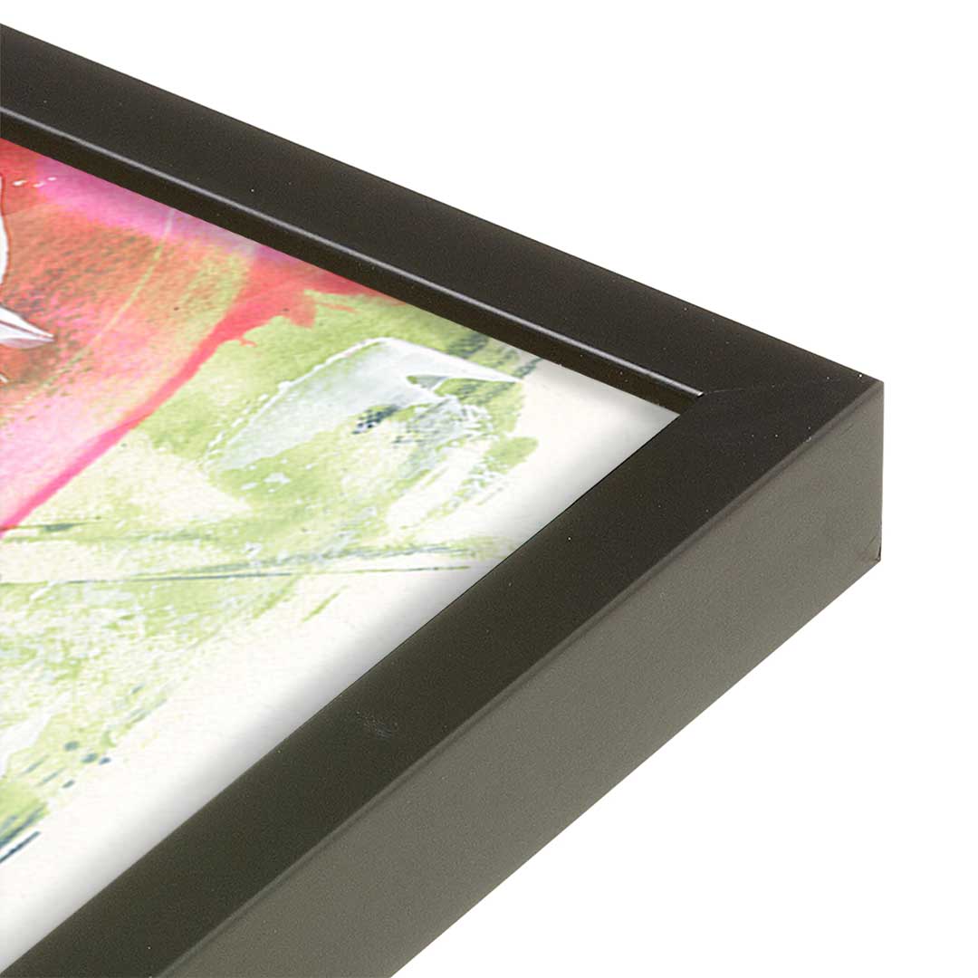 [Color:Satin Black], Picture of art in a Satin Black frame at an angle