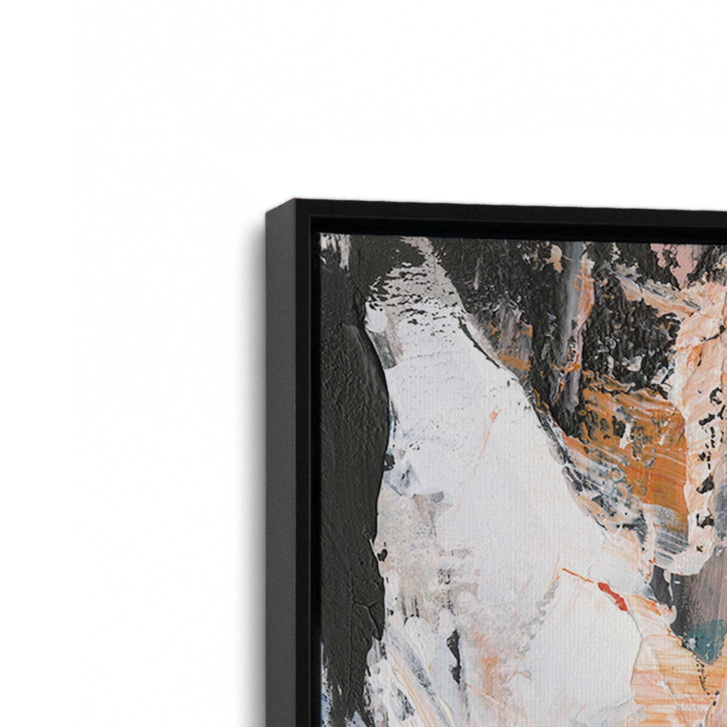 [Color:Satin Black], Picture of art in a Satin Black frame at an angle