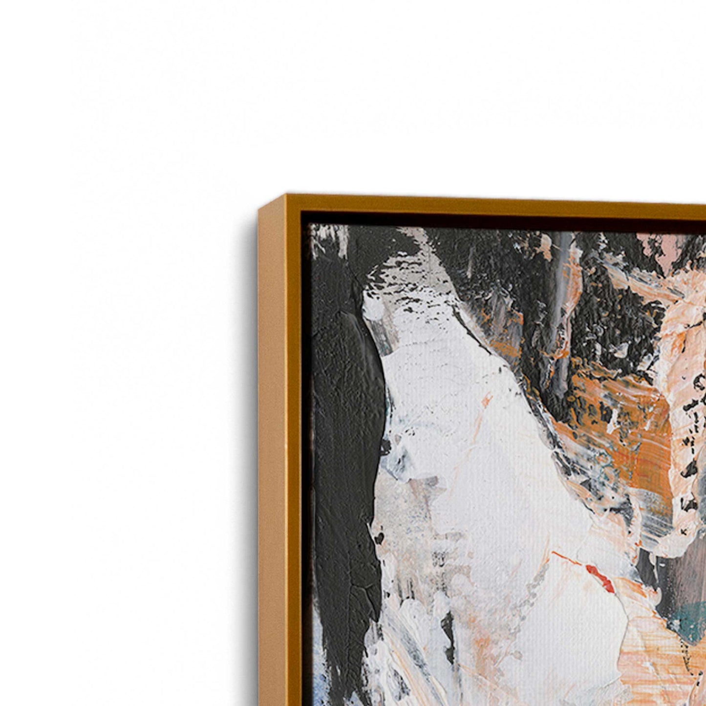 [Color:Polished Gold], Picture of art in a Polished Gold frame at an angle