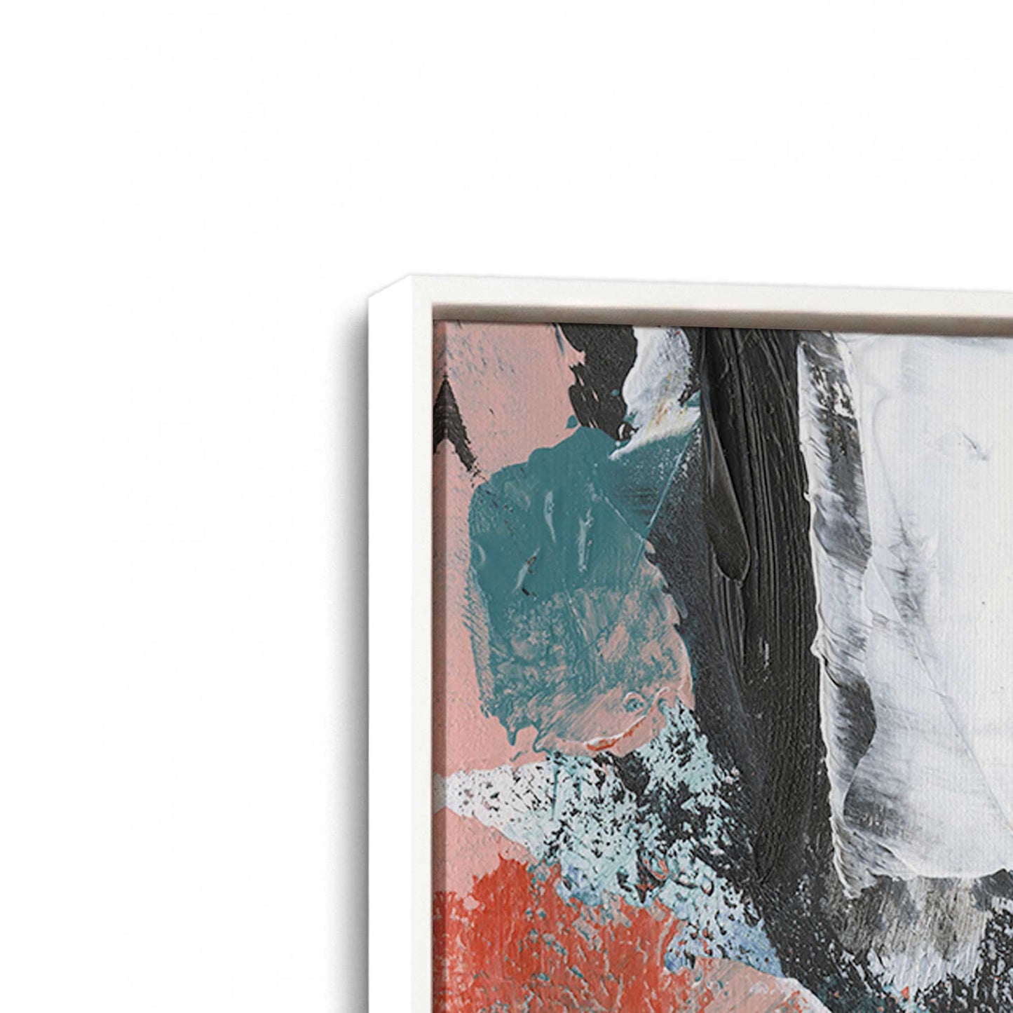 [Color:Opaque White], Picture of art in a White frame at an angle