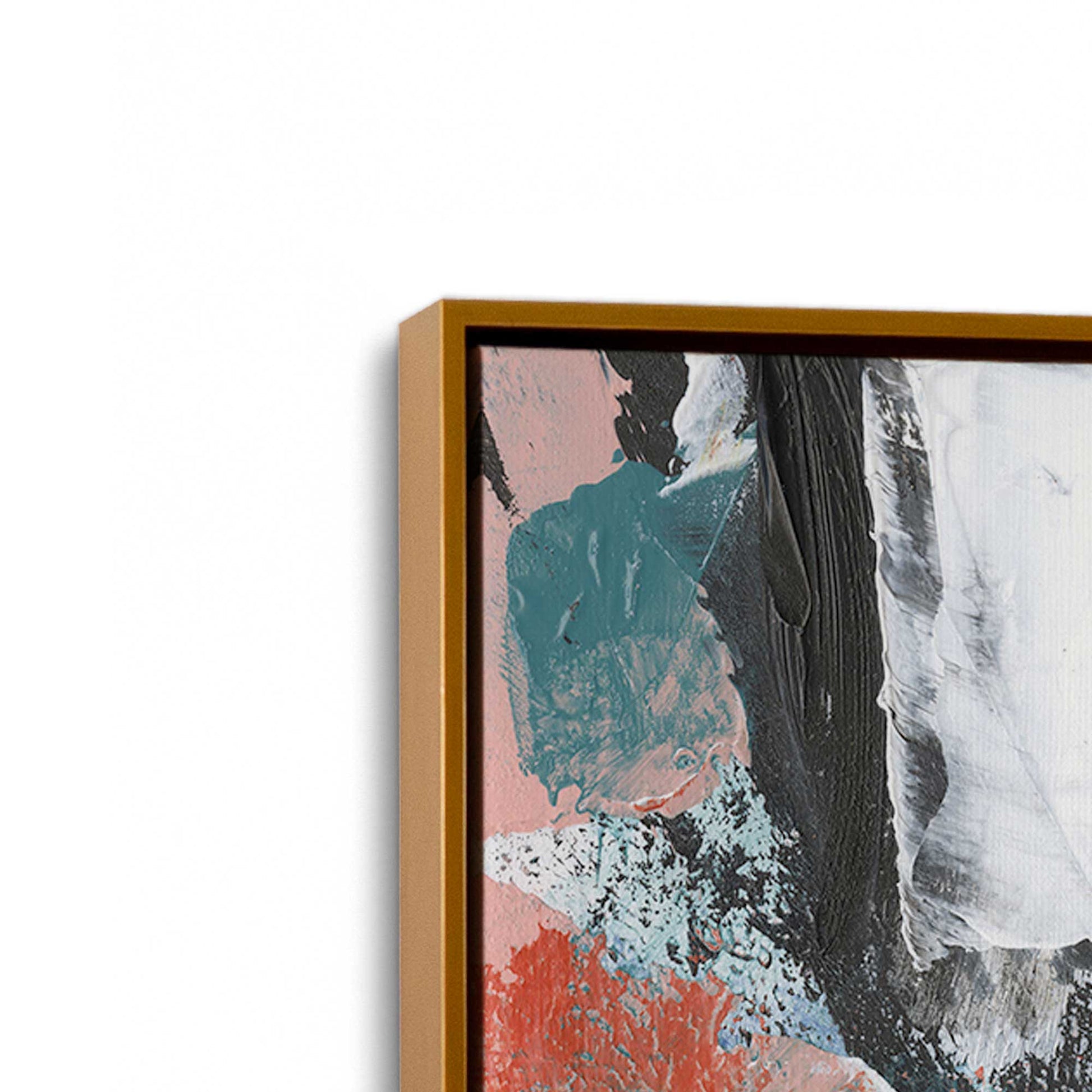 [Color:Polished Gold], Picture of art in a Polished Gold frame at an angle