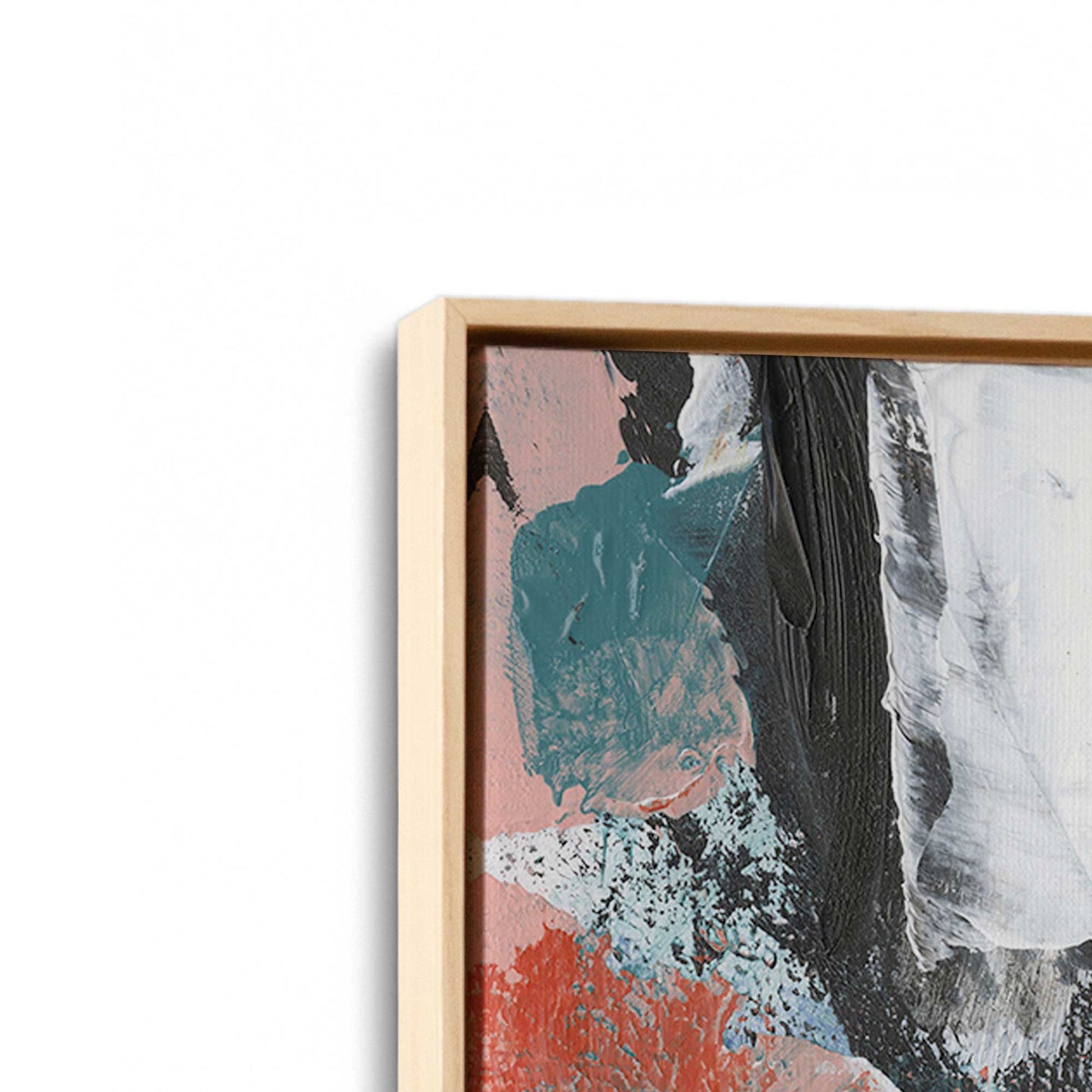 [Color:American Maple], Picture of art in a American Maple frame at an angle