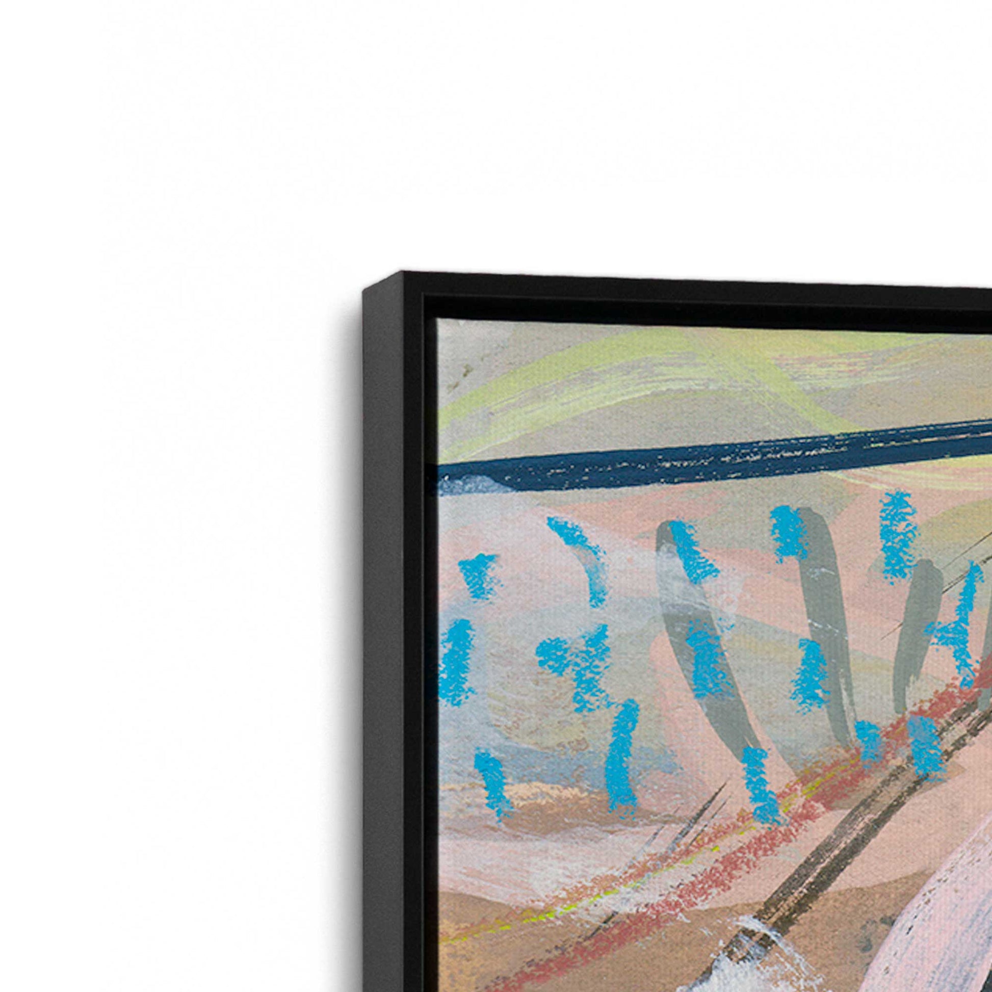 [Color:Satin Black], Picture of art in a Satin Black frame at an angle