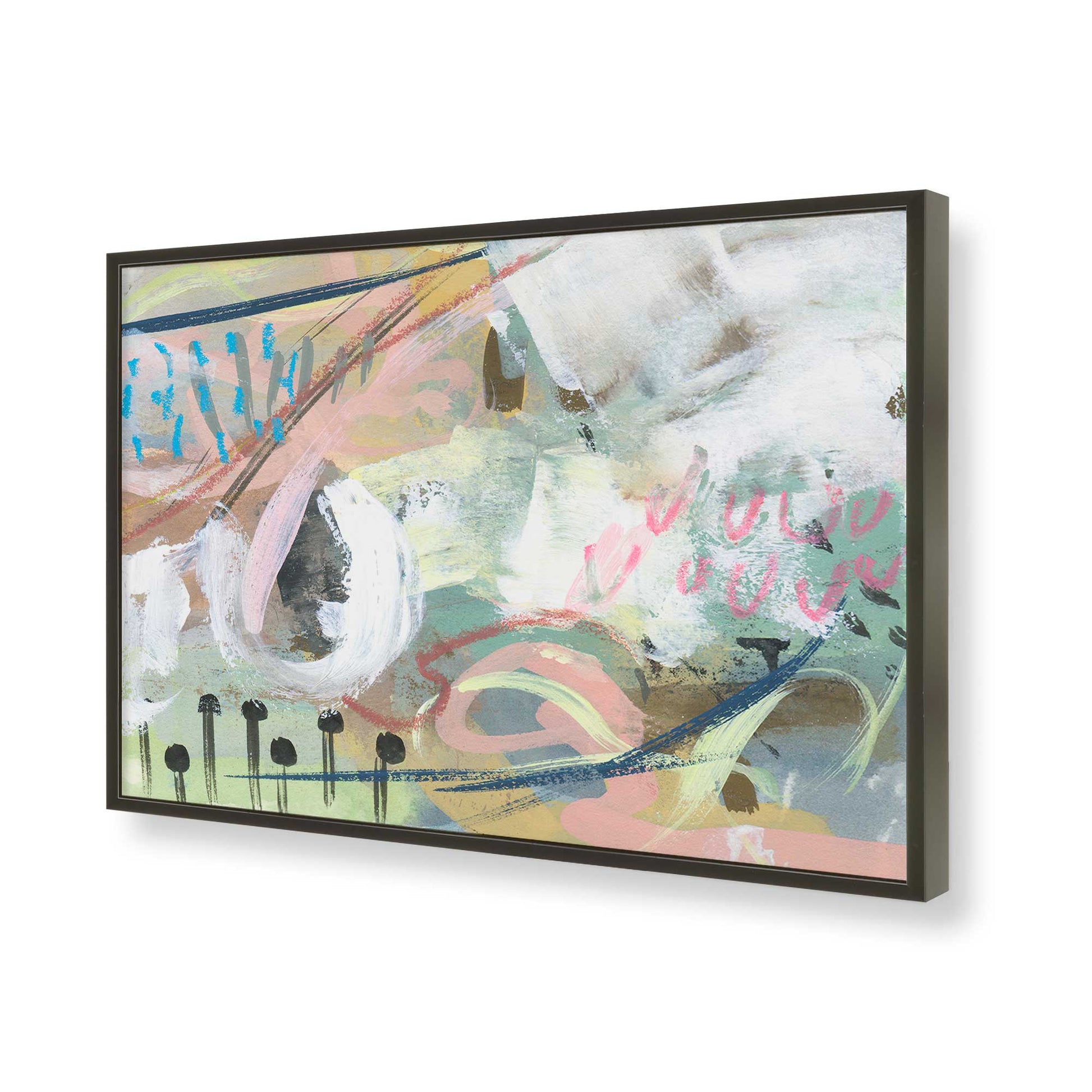 [Color:Satin Black], Picture of art in a Satin Black frame of the corner