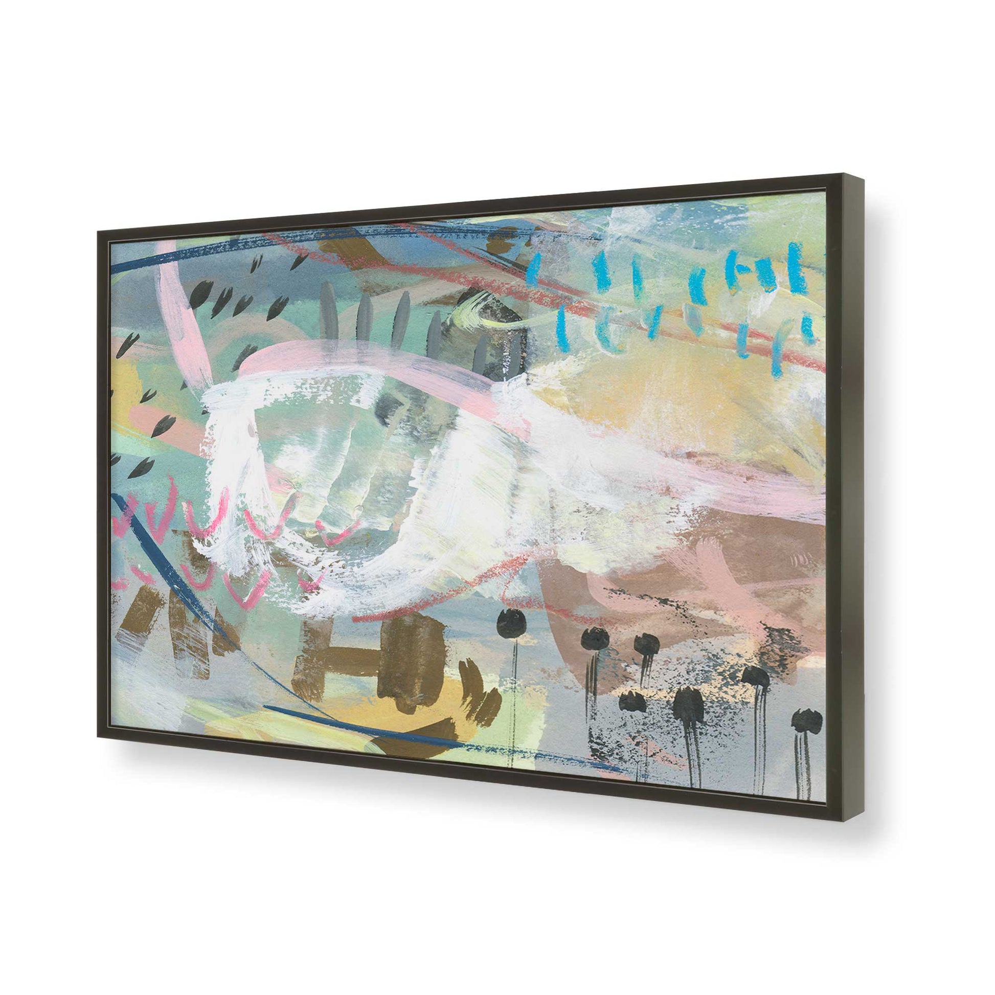 [Color:Satin Black], Picture of art in a Satin Black frame of the corner