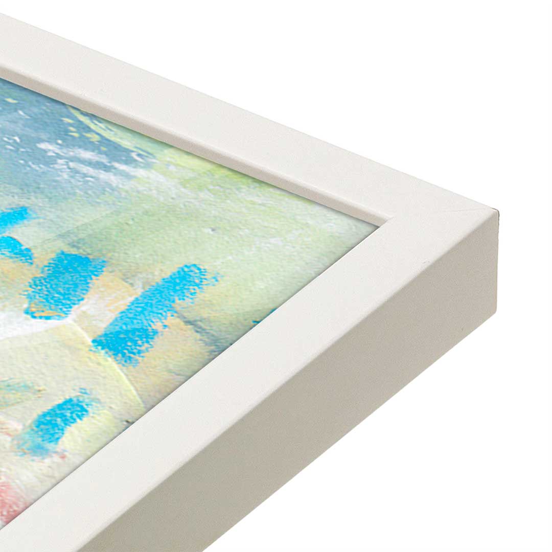 [Color:Opaque White], Picture of art in a Opaque White frame at an angle