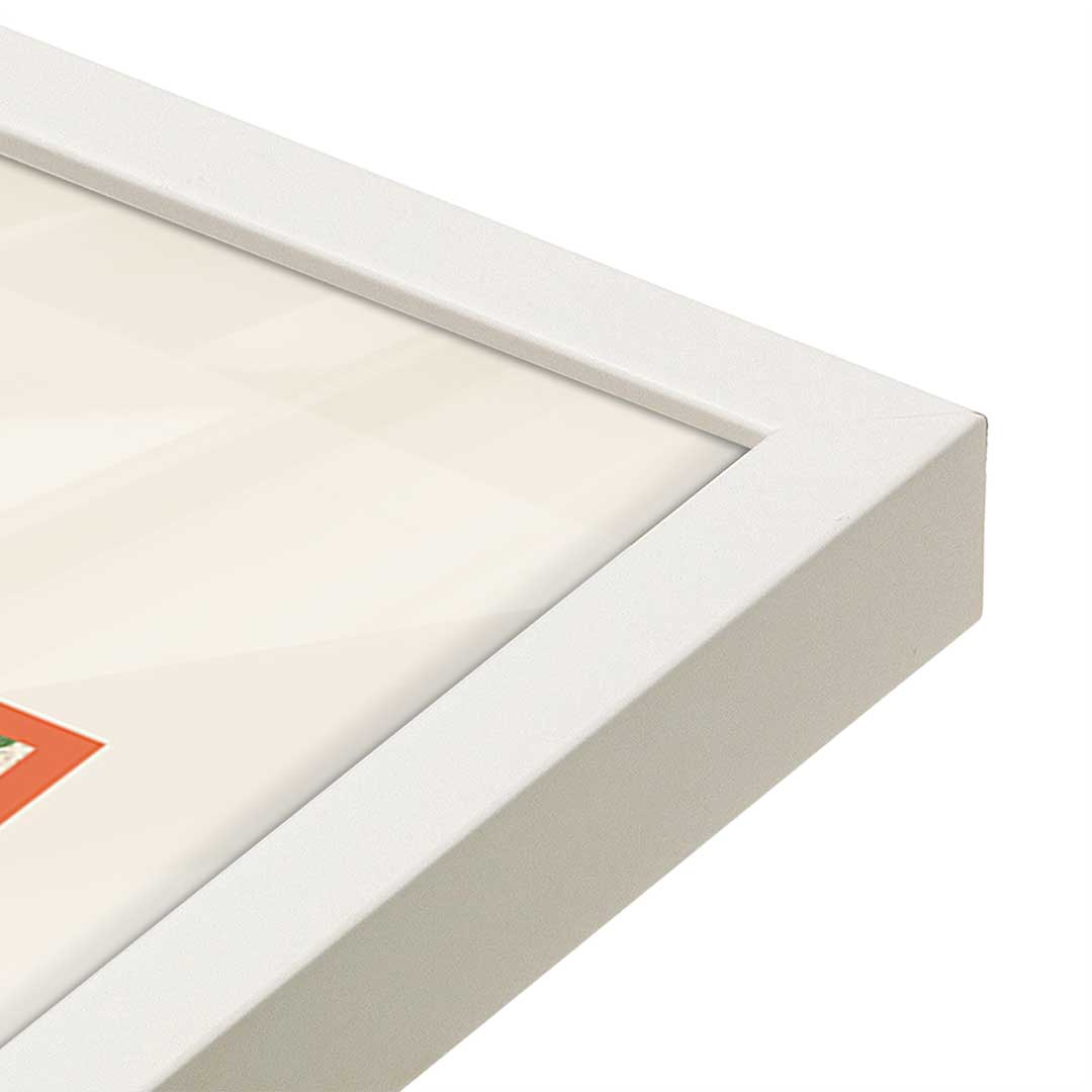 [Color:Opaque White], Picture of art in a Opaque White frame at an angle