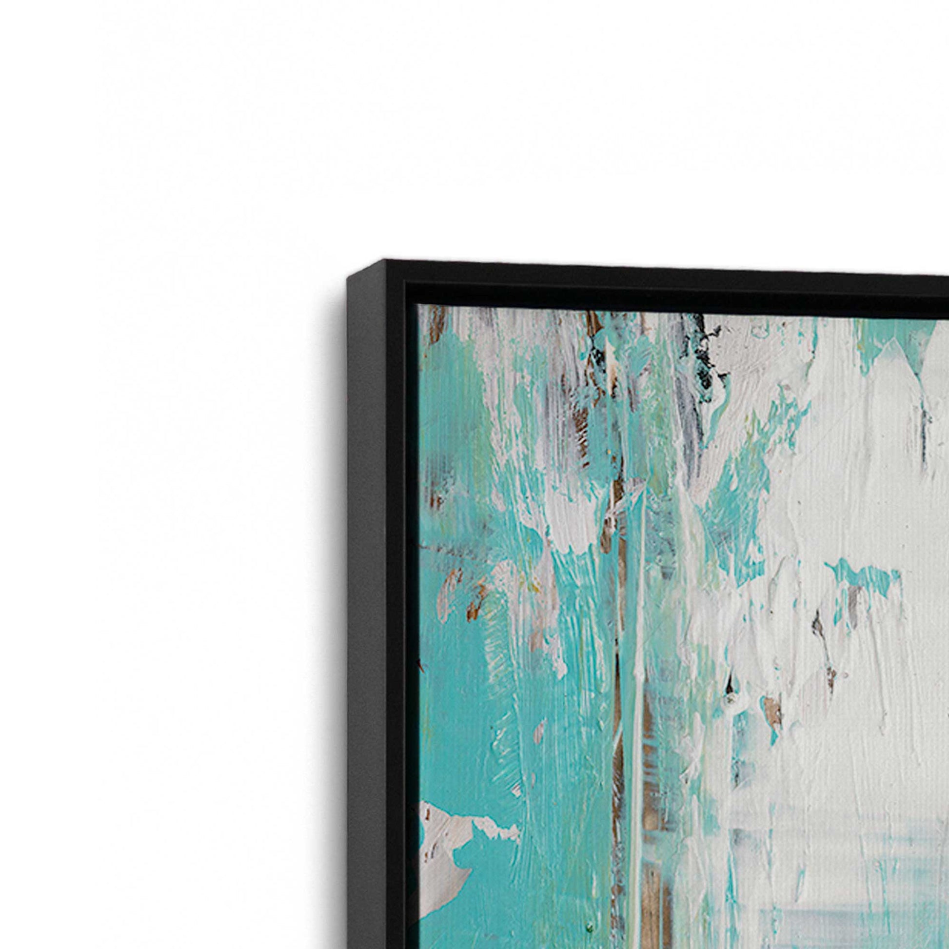 [Color:Satin Black], Picture of art in a Satin Black frame at an angle