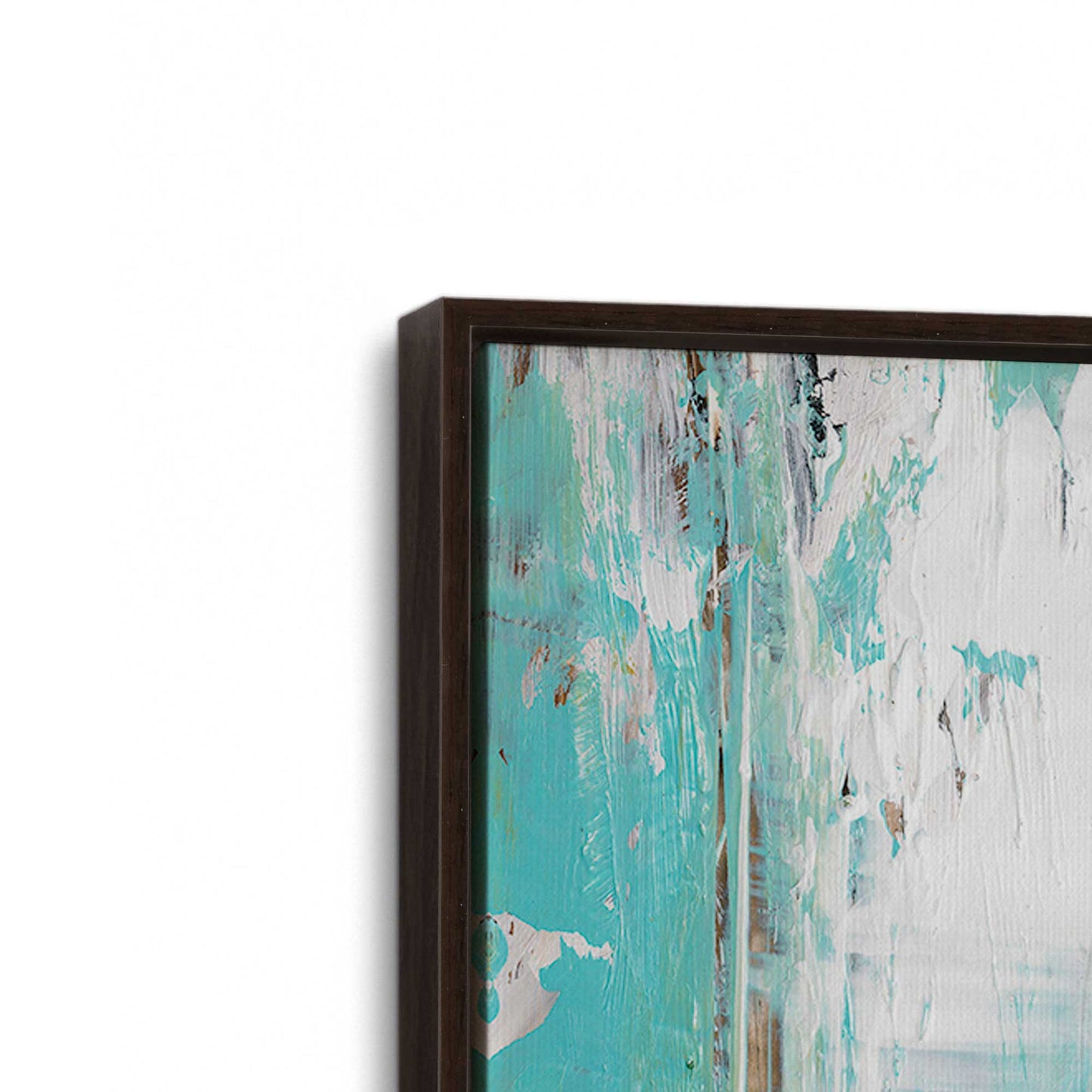 [Color:Espresso], Picture of art in a Espresso frame at an angle