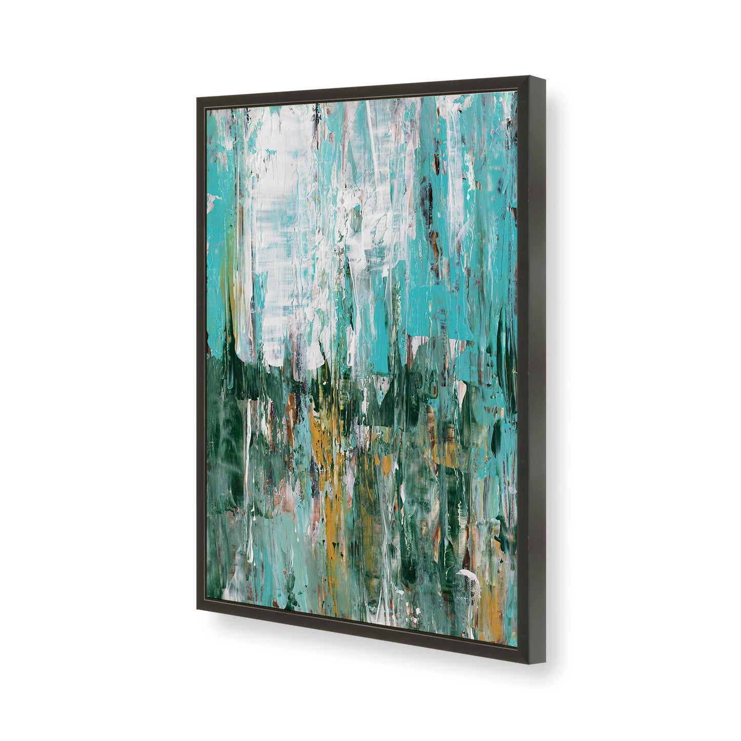 [Color:Satin Black], Picture of art in a Satin Black frame of the corner