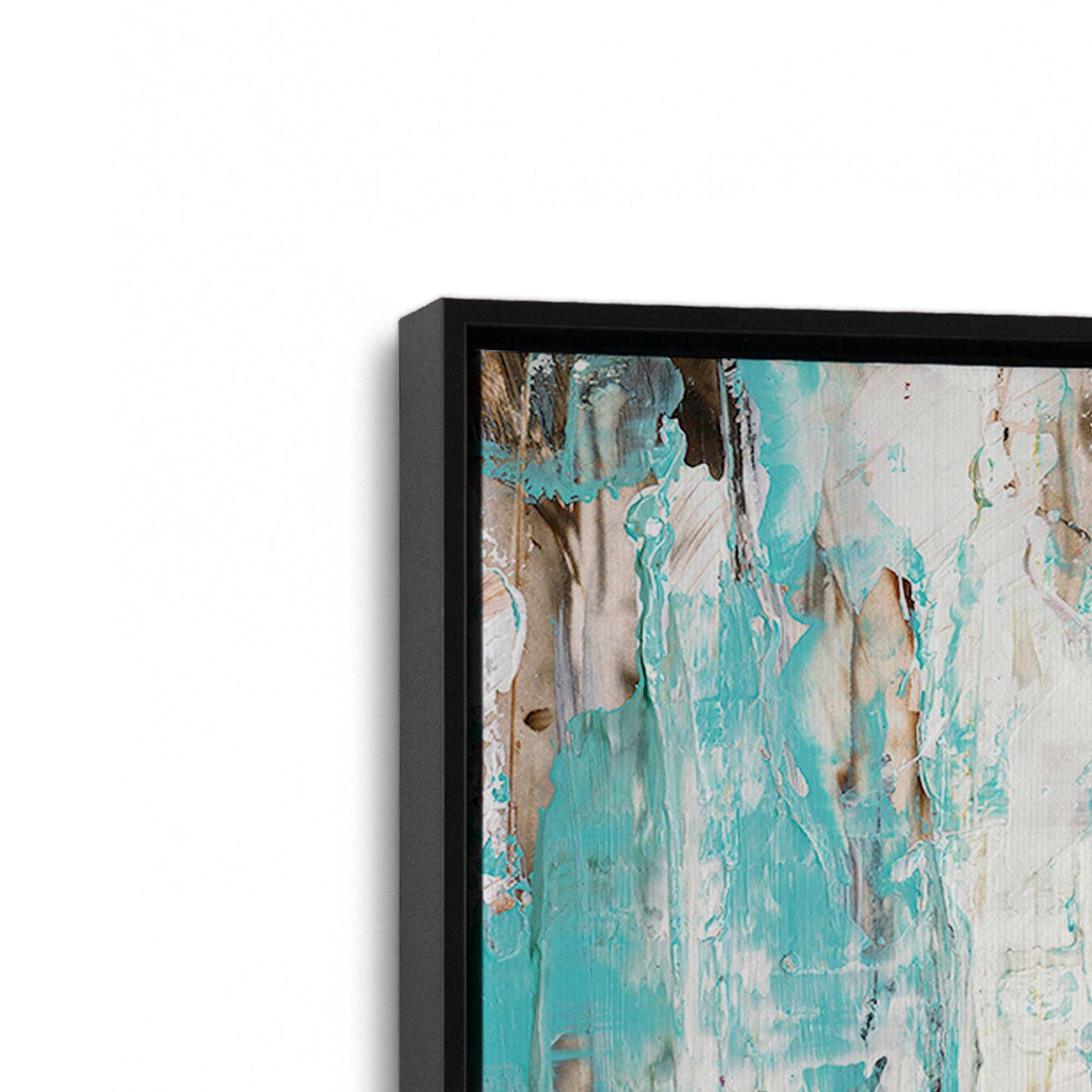 [Color:Satin Black], Picture of art in a Satin Black frame at an angle